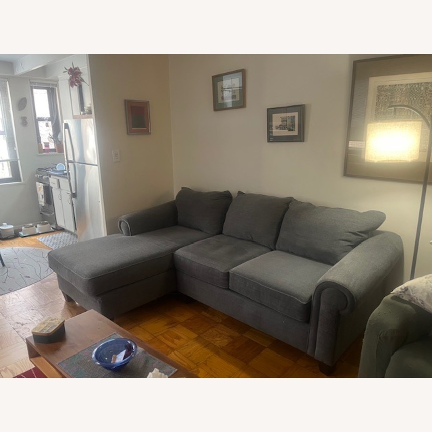 Raymour & Flanagan Chaise Sofa - image-1