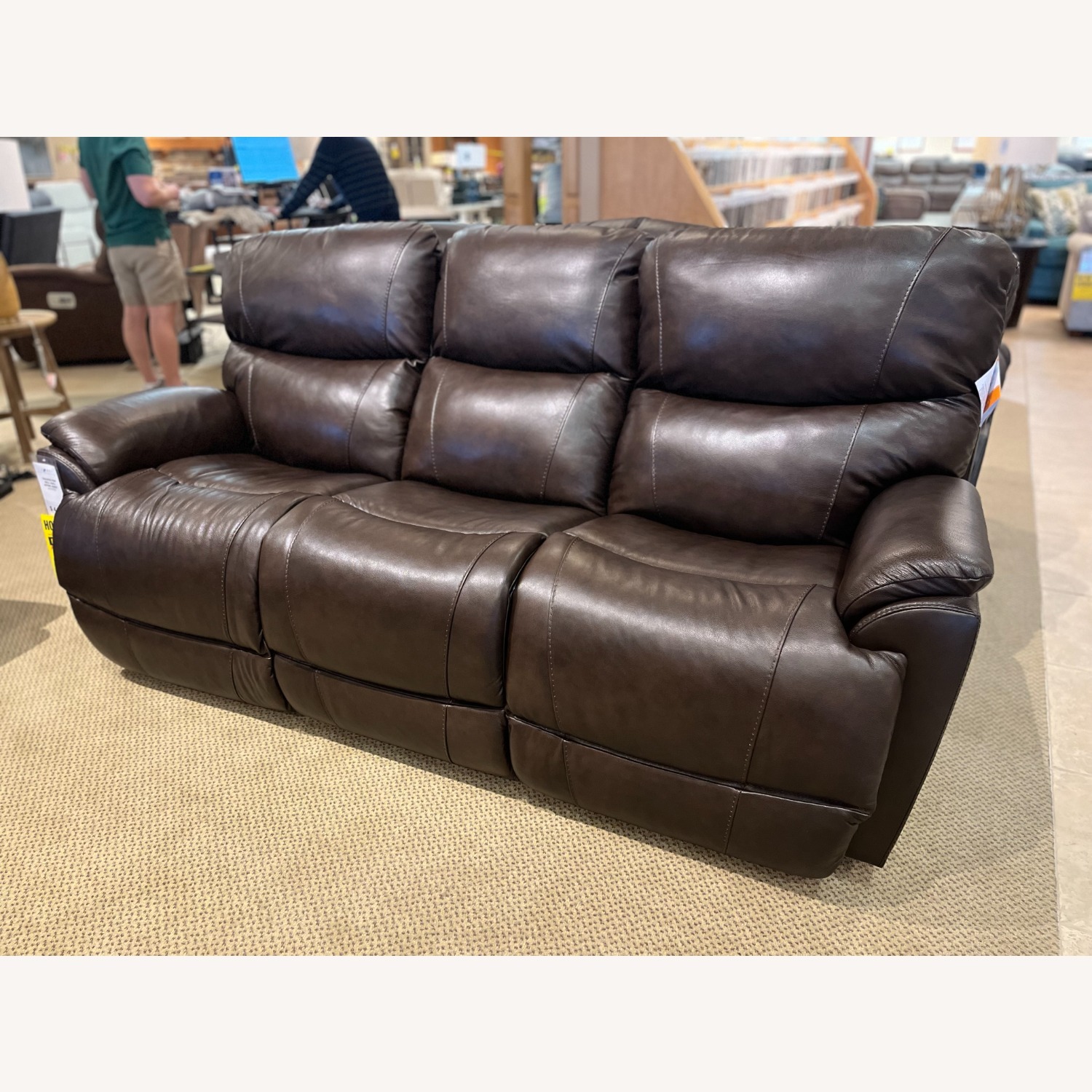 La-Z-Boy Trouper Leather Recliner Sofa  - image-3