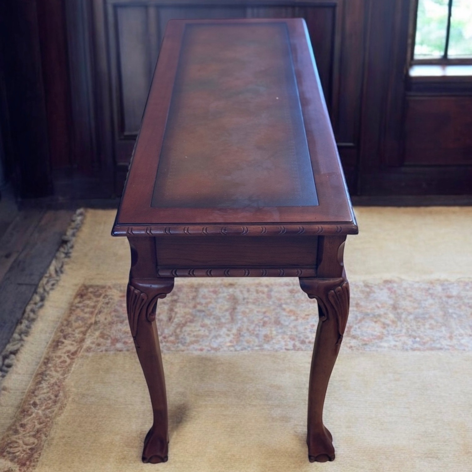 Traditional Chippendale Vintage Wood Console Table - image-2