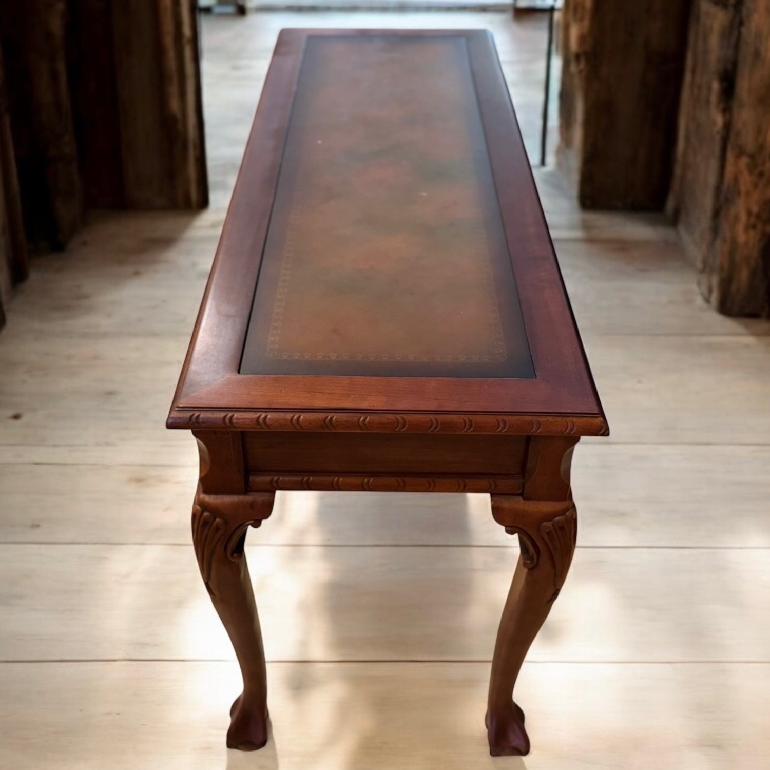 Traditional Chippendale Vintage Wood Console Table - image-3
