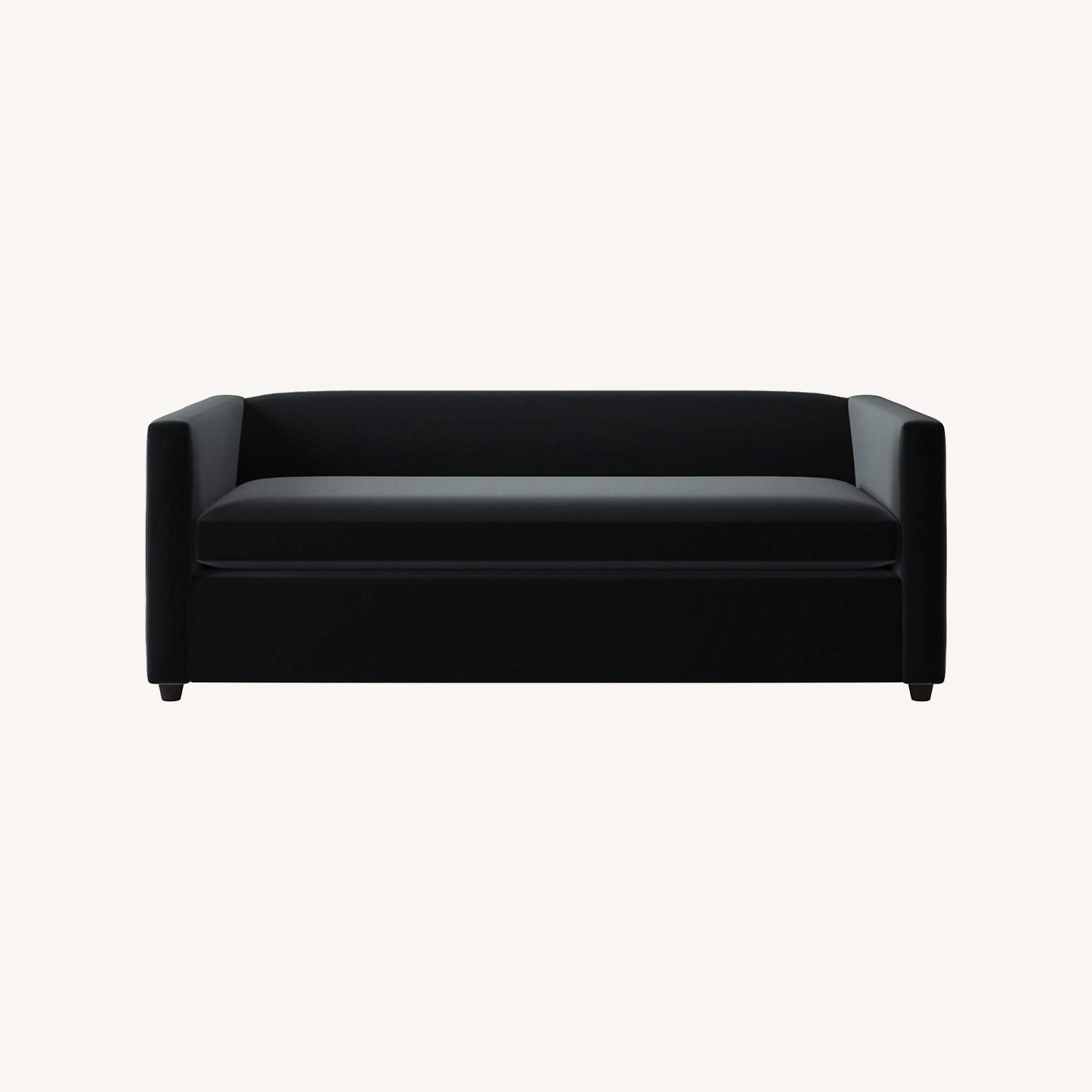 CB2 Movie Sofa in Dark Grey Velvet