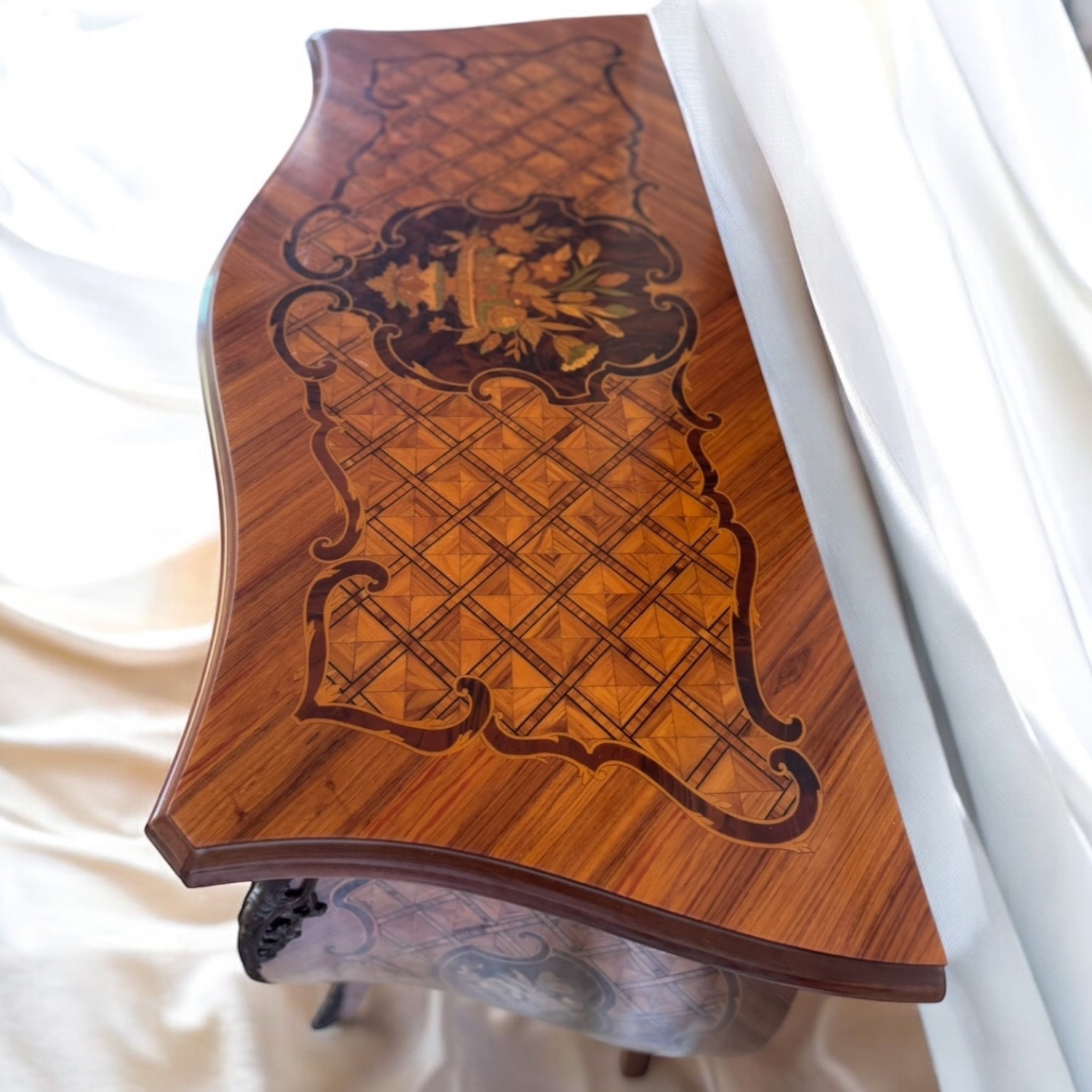 French Louis XV Style Vintage Wood Commode Cabinet - image-4