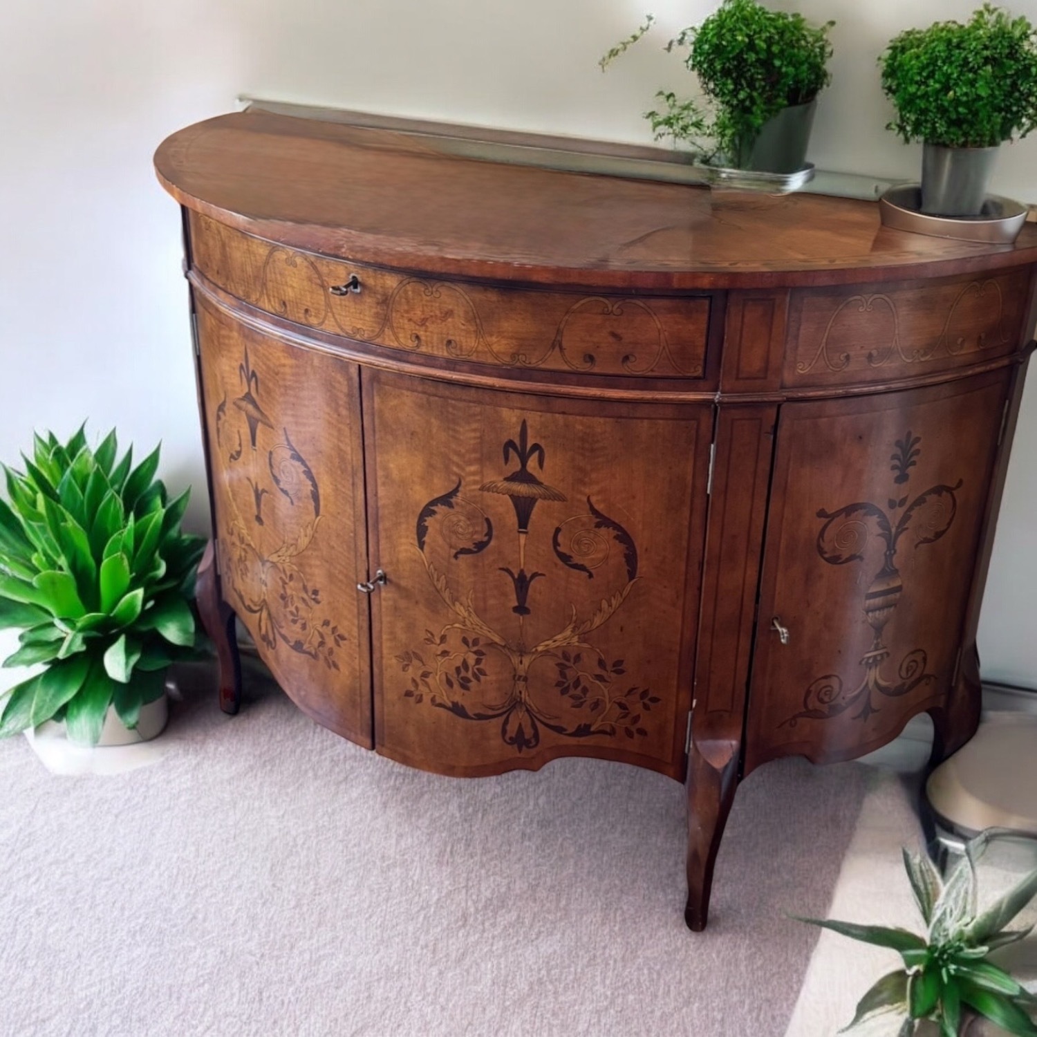 John Richard Half Moon Vintage Demilune Cabinet - image-2