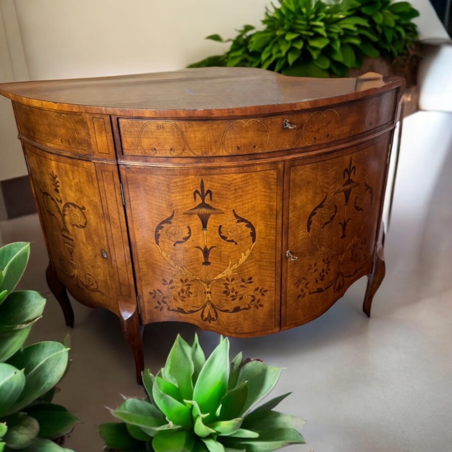 John Richard Half Moon Vintage Demilune Cabinet - image-1
