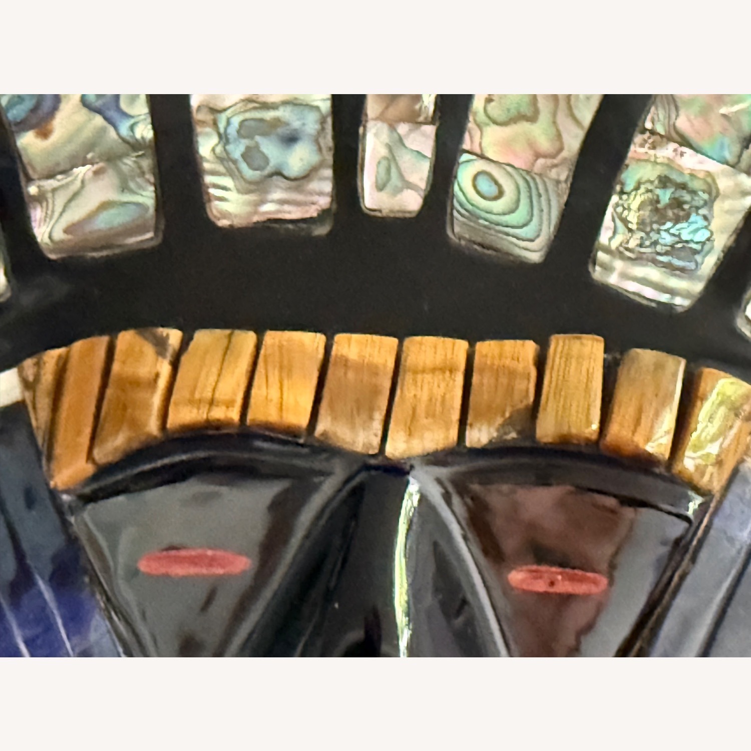 Mexican Onyx Mask w Semi Precious Stones - image-2