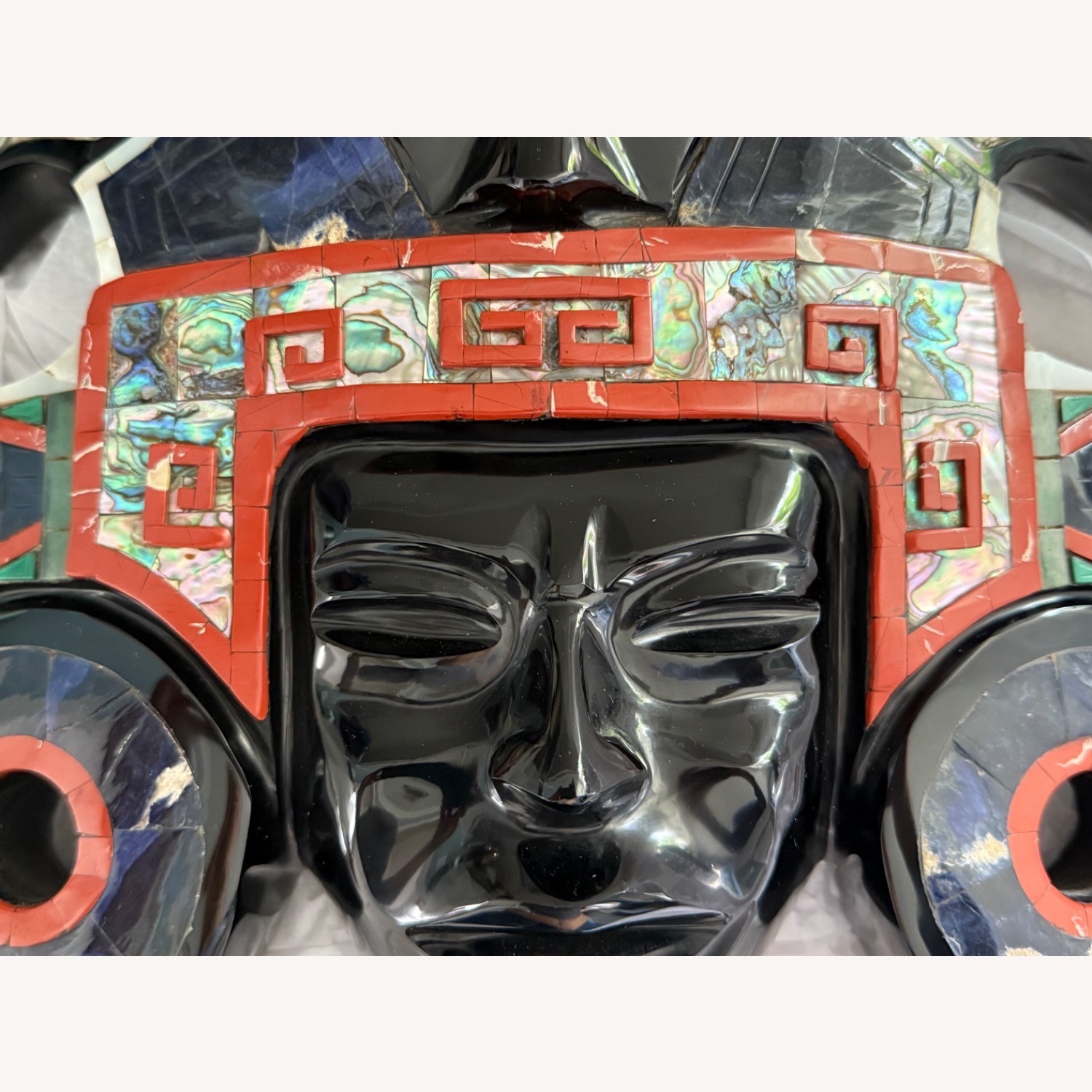 Mexican Onyx Mask w Semi Precious Stones - image-3