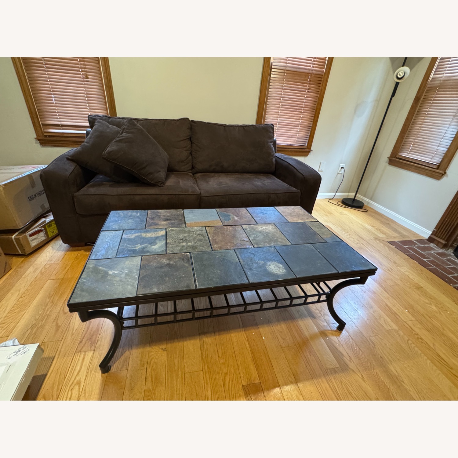 Jordan's Slate Tile & Metal Coffee Table with Shelf  - image-4