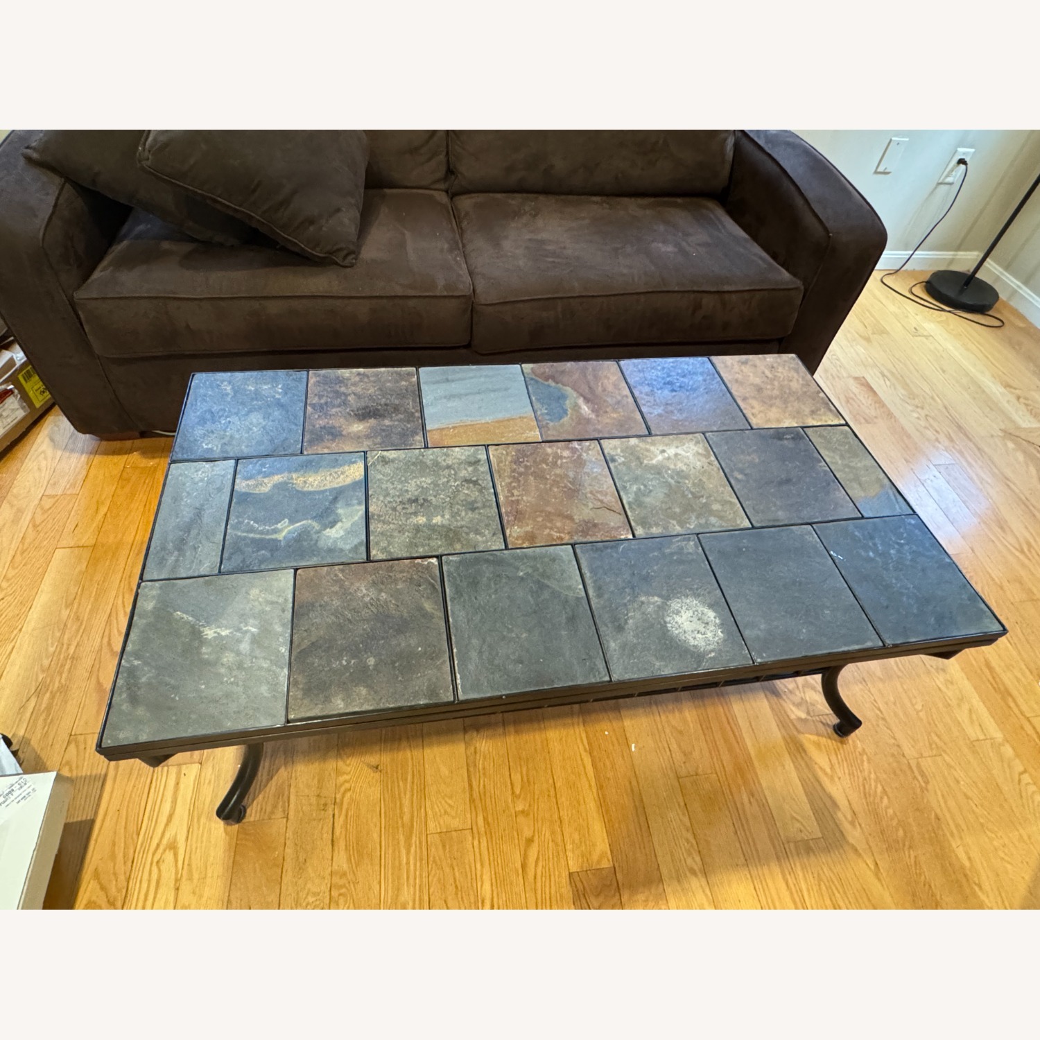 Jordan's Slate Tile & Metal Coffee Table with Shelf  - image-2