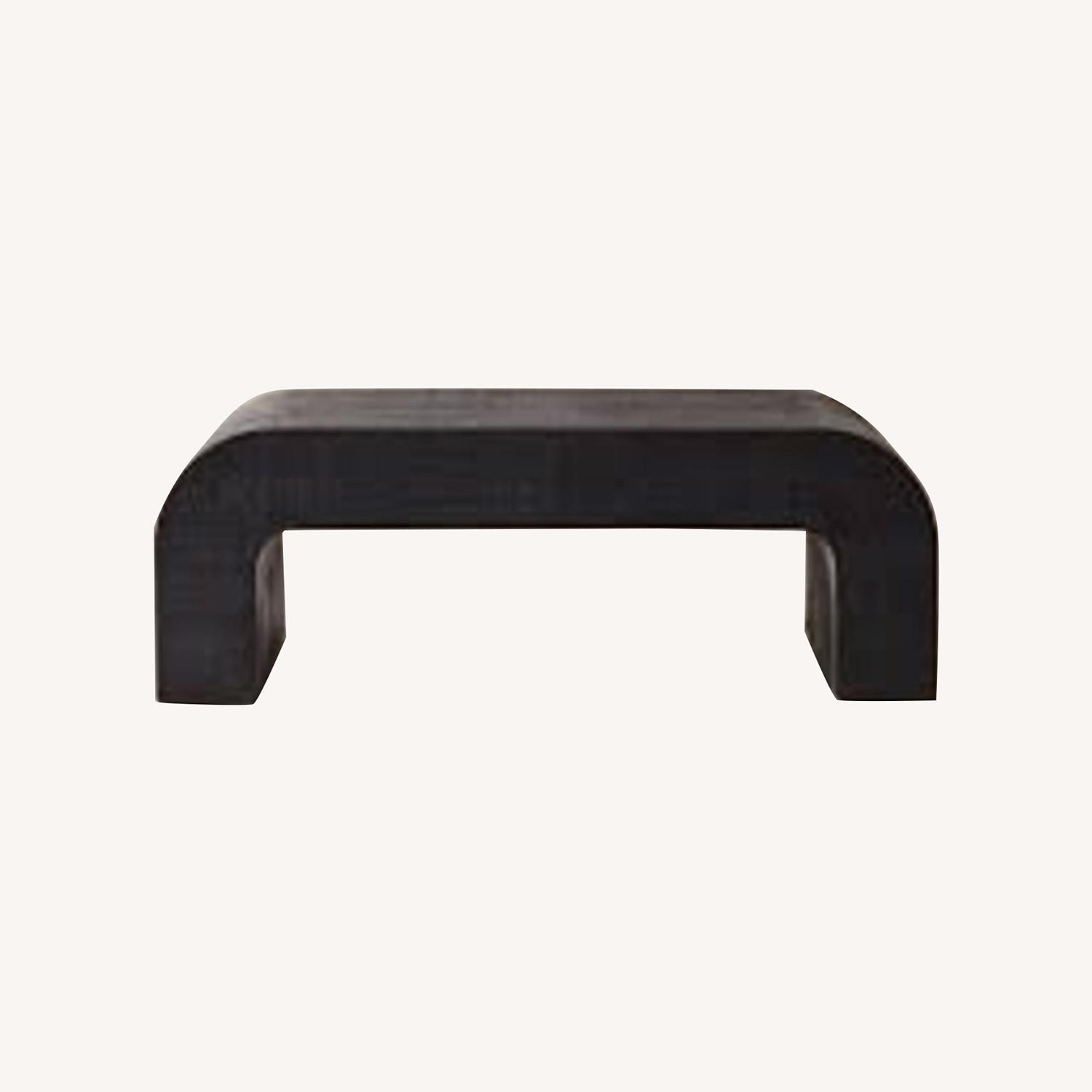 CB2 Crescent 46" Square Black Resin Coffee Table - image-0