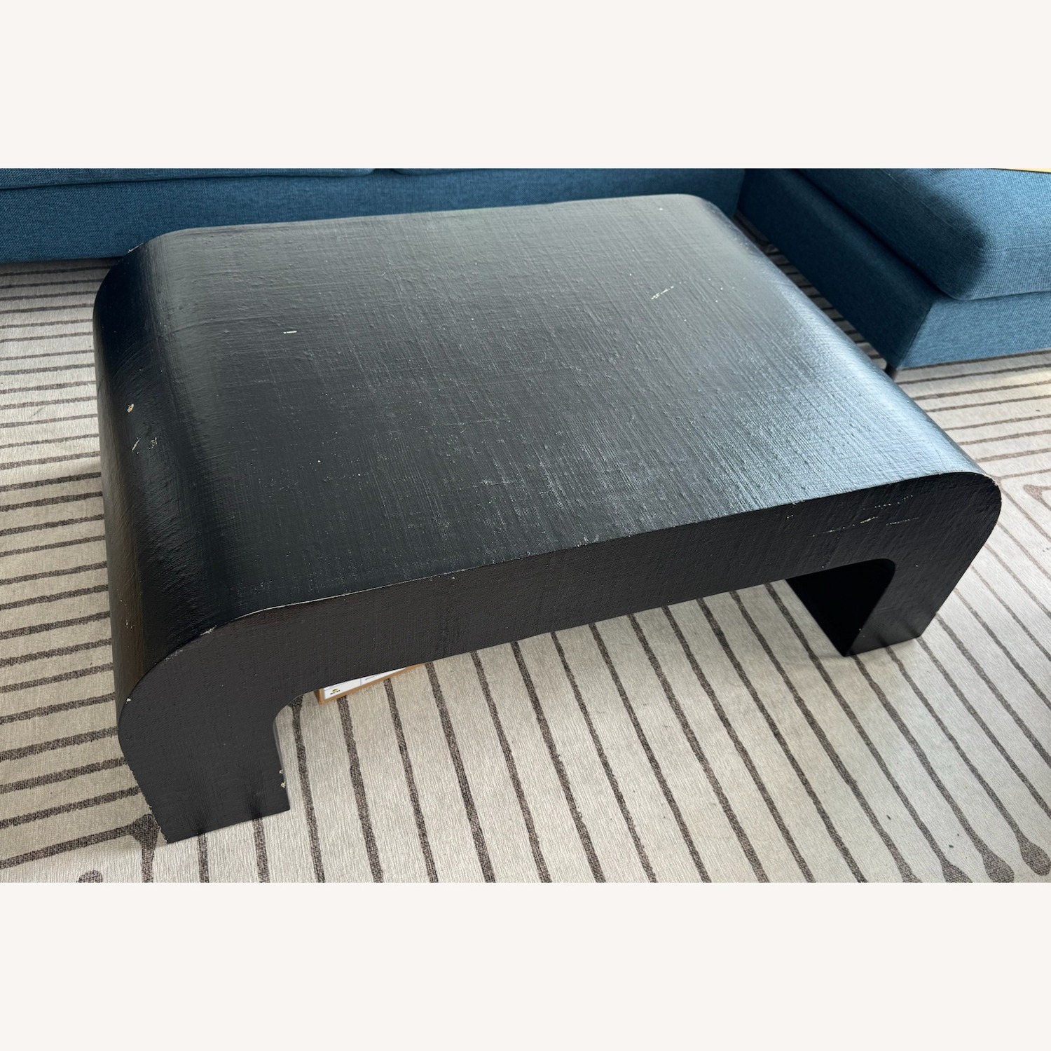 CB2 Crescent 46" Square Black Resin Coffee Table - image-2