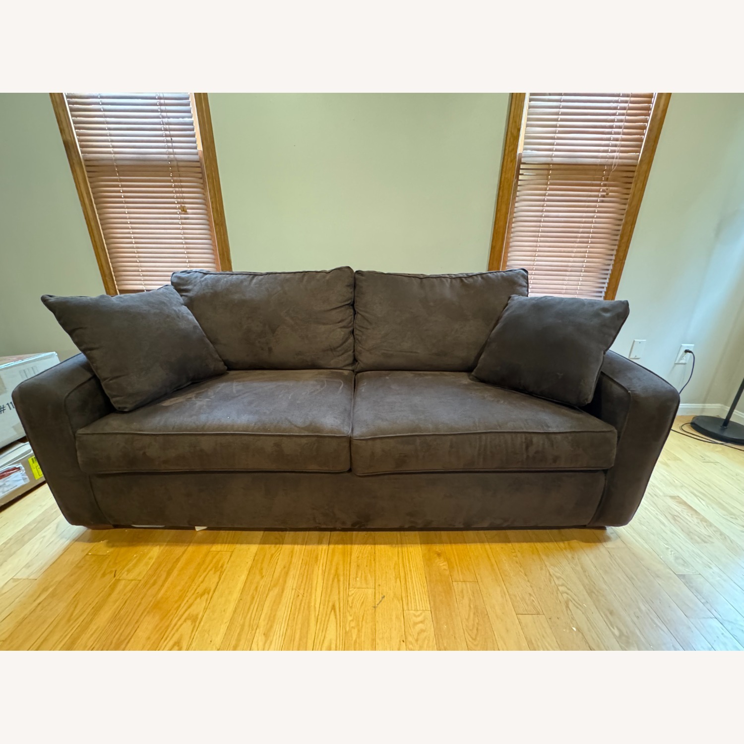 Jordan's Brown Microfiber Queen Sleeper Sofa - image-3