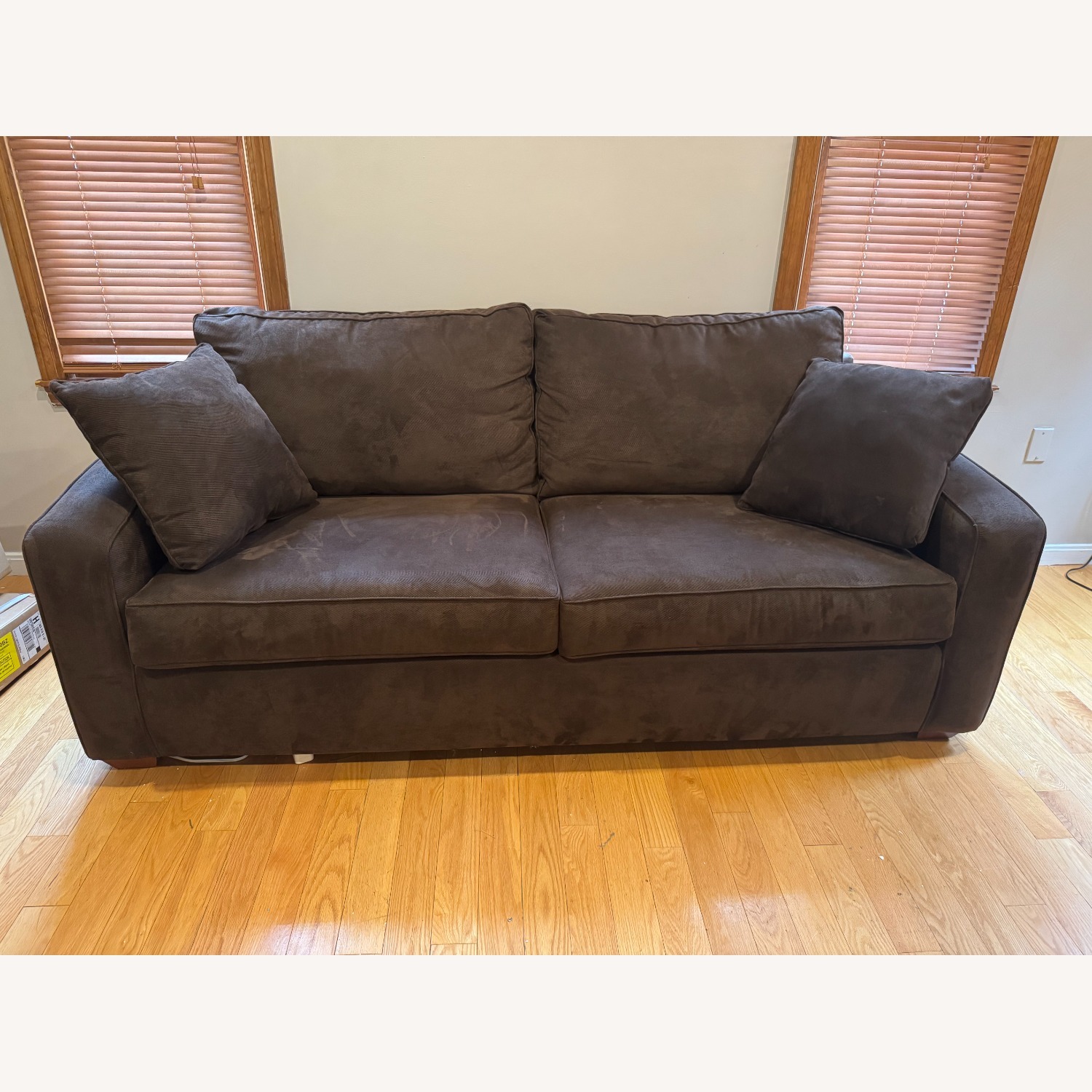Jordan's Brown Microfiber Queen Sleeper Sofa - image-1