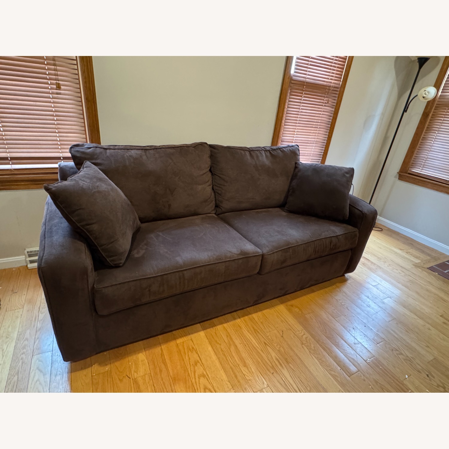 Jordan's Brown Microfiber Queen Sleeper Sofa - image-2