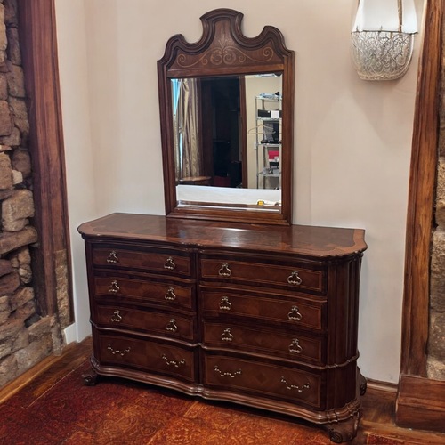 Used Lane Vintage Wood Dresser w Mirror  for sale on AptDeco