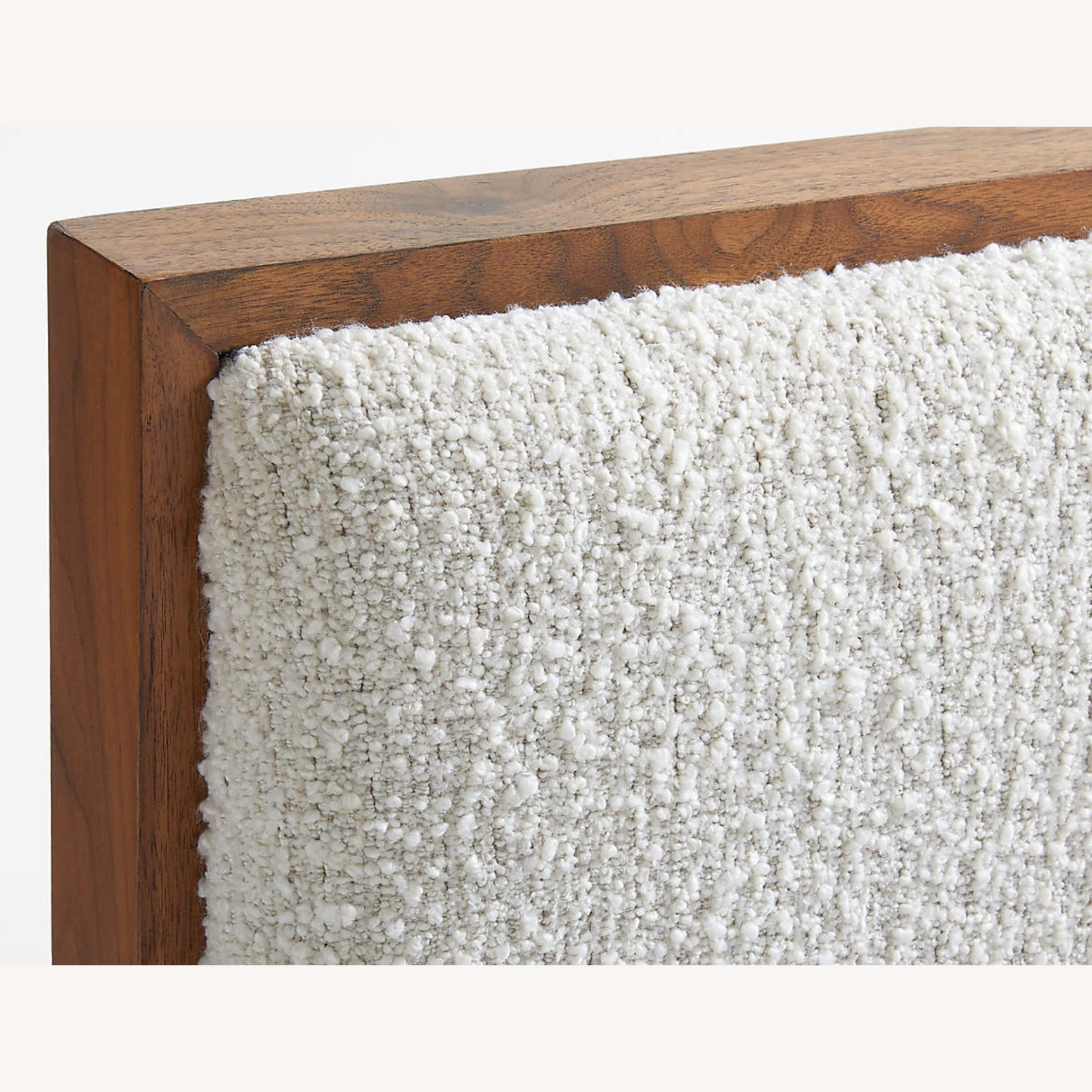 Crate & Barrel Milano Natural Walnut Upholstered King Bed - image-5