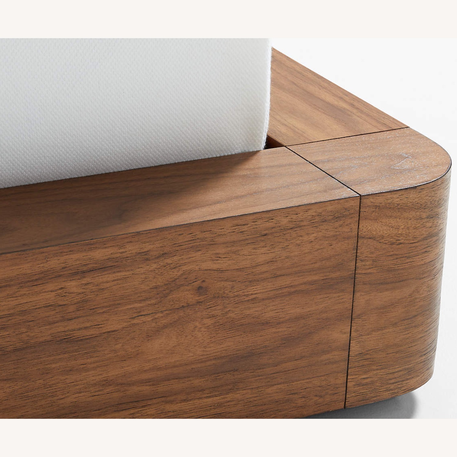 Crate & Barrel Milano Natural Walnut Upholstered King Bed - image-3