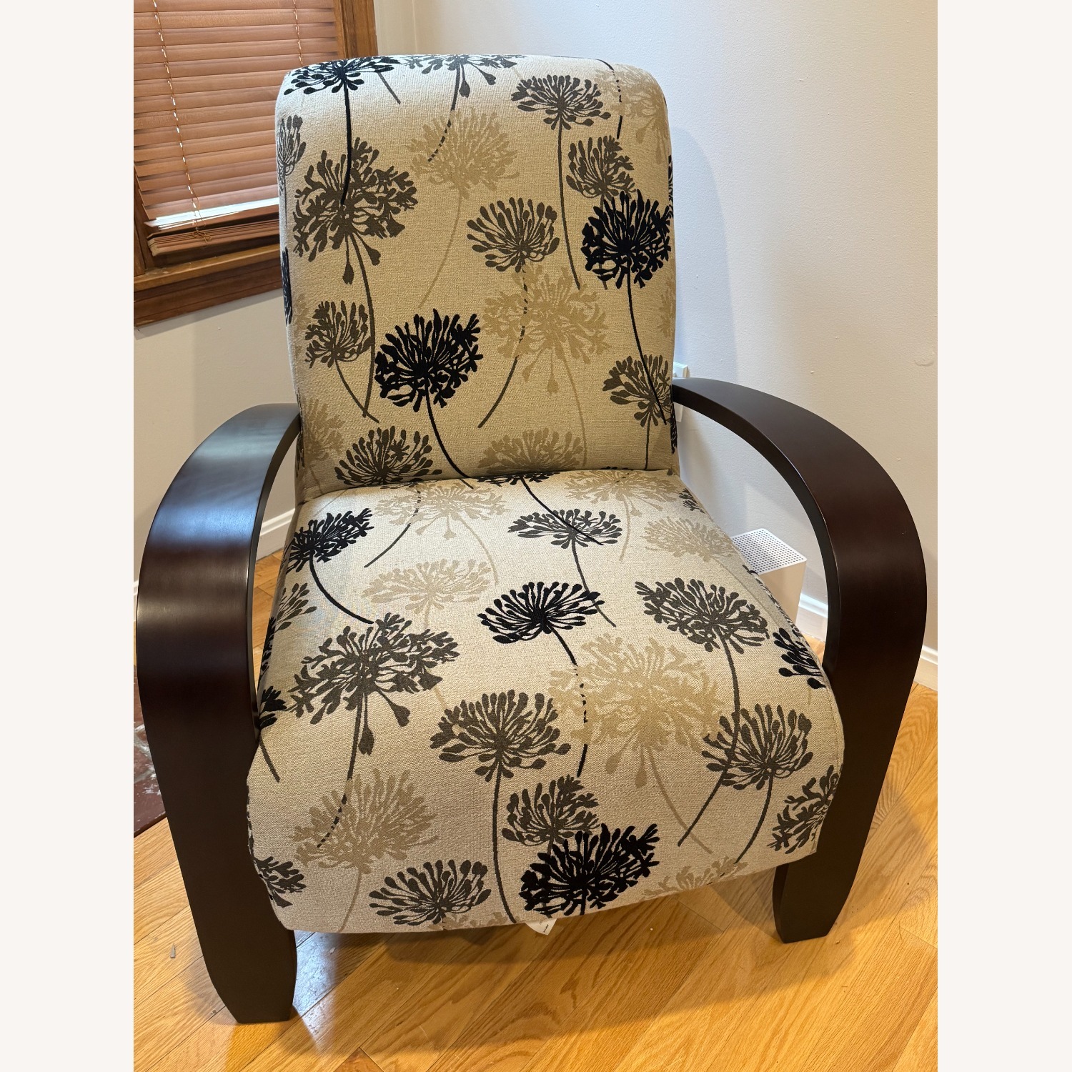 Jordan's Floral Accent Chair with Curved Wood Arms - image-4