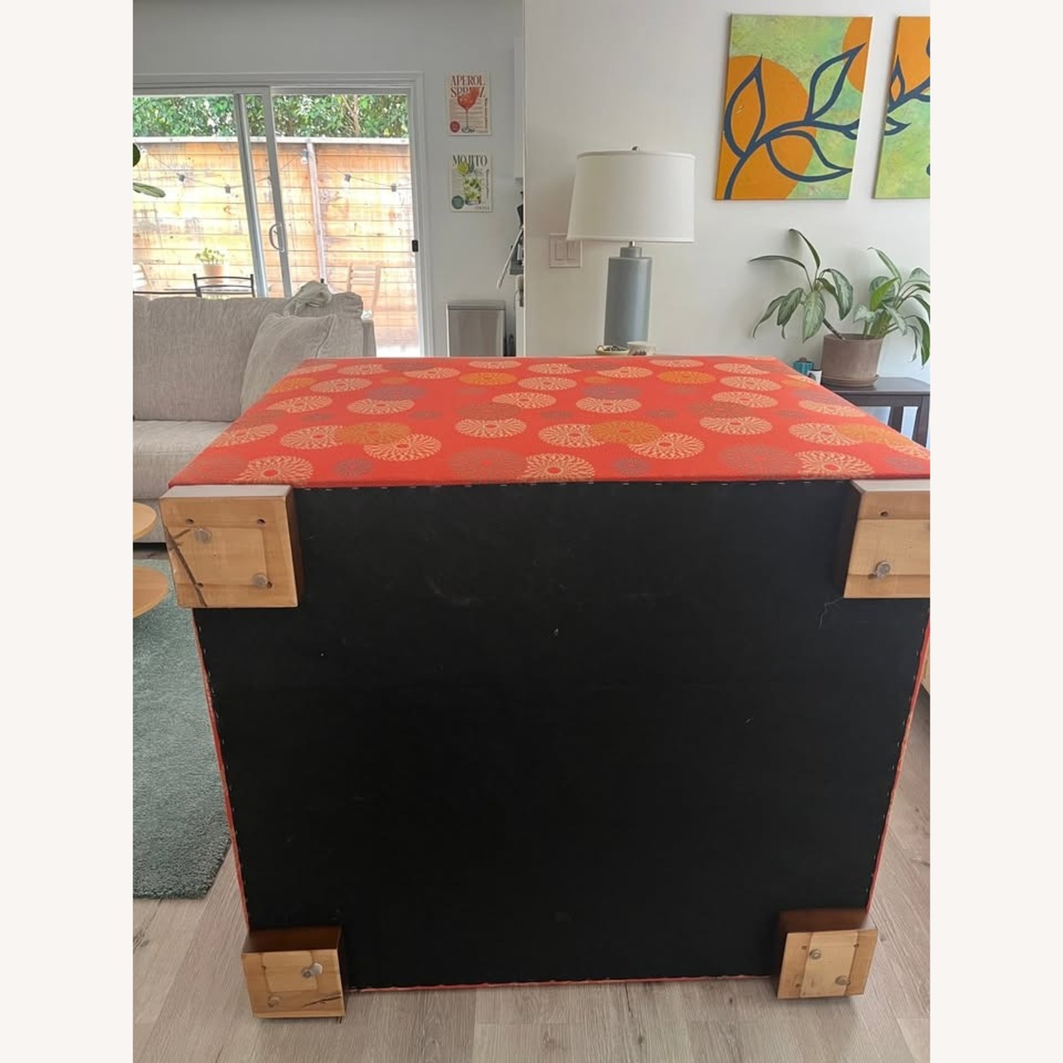 Custom Upholstered Orange Living Room Chair - image-3