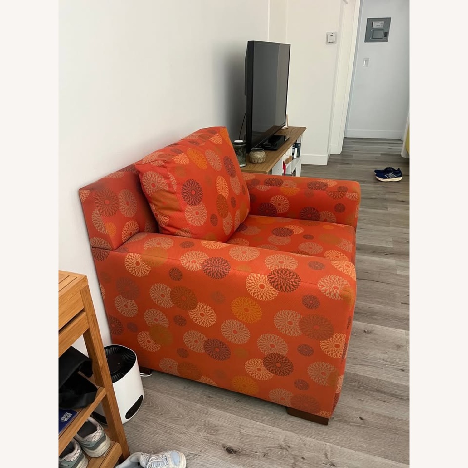Custom Upholstered Orange Living Room Chair - image-2