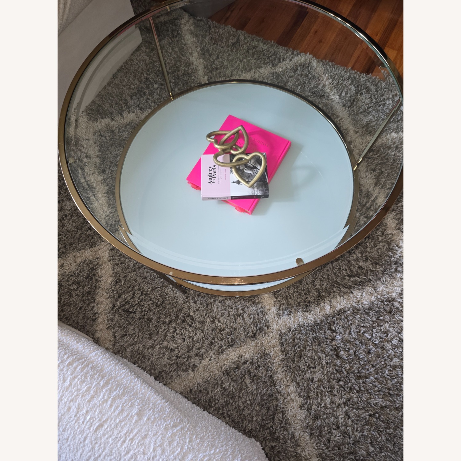 Wayfair Linvel Antique Rose Glass Coffee Table - image-5