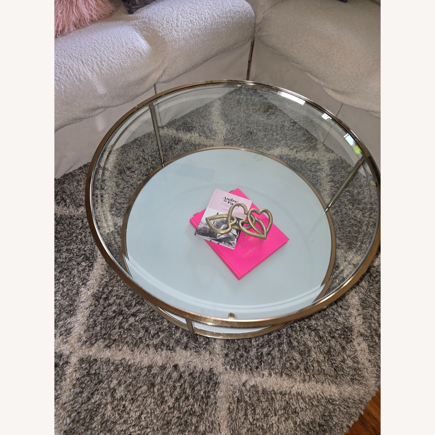 Wayfair Linvel Antique Rose Glass Coffee Table - image-8