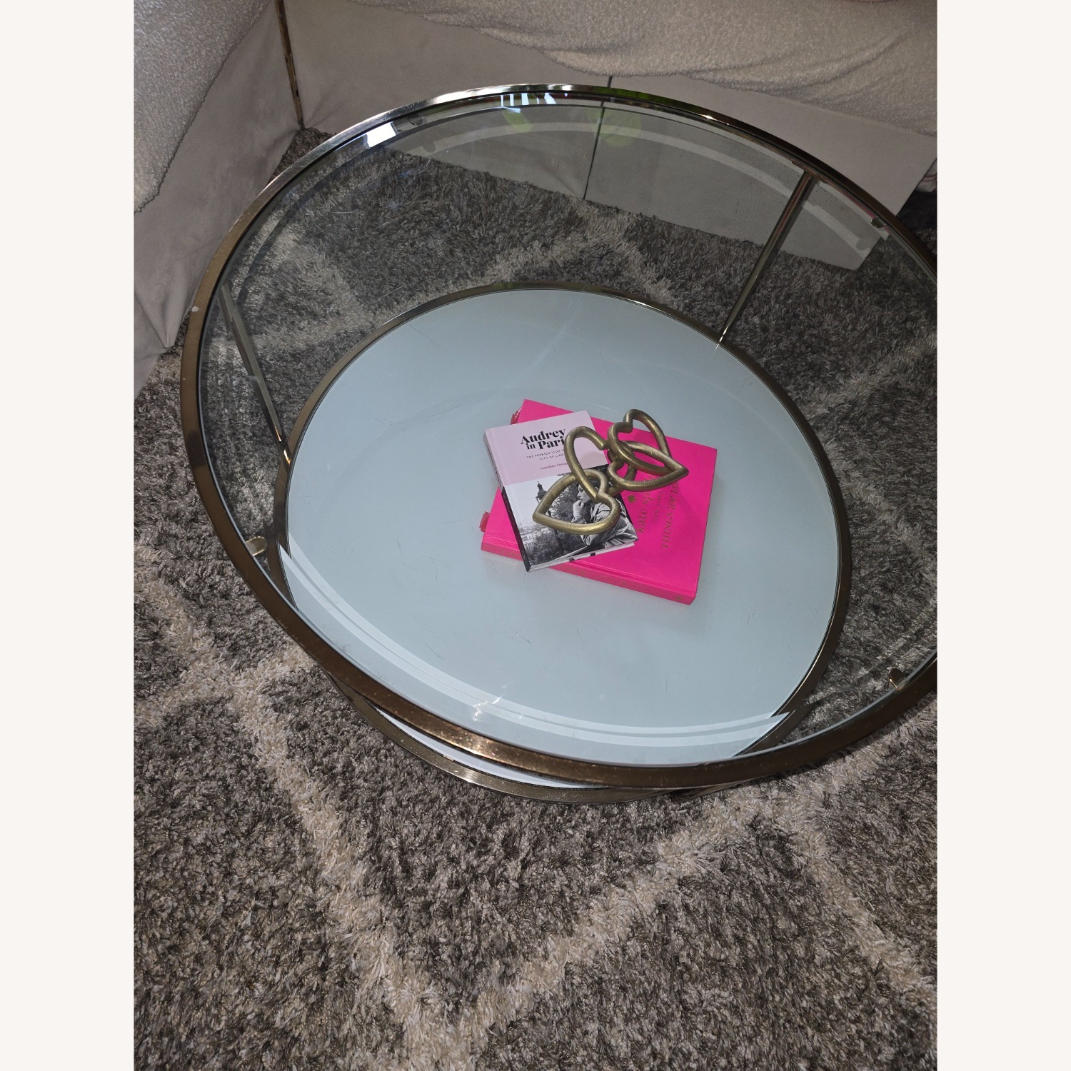 Wayfair Linvel Antique Rose Glass Coffee Table - image-3