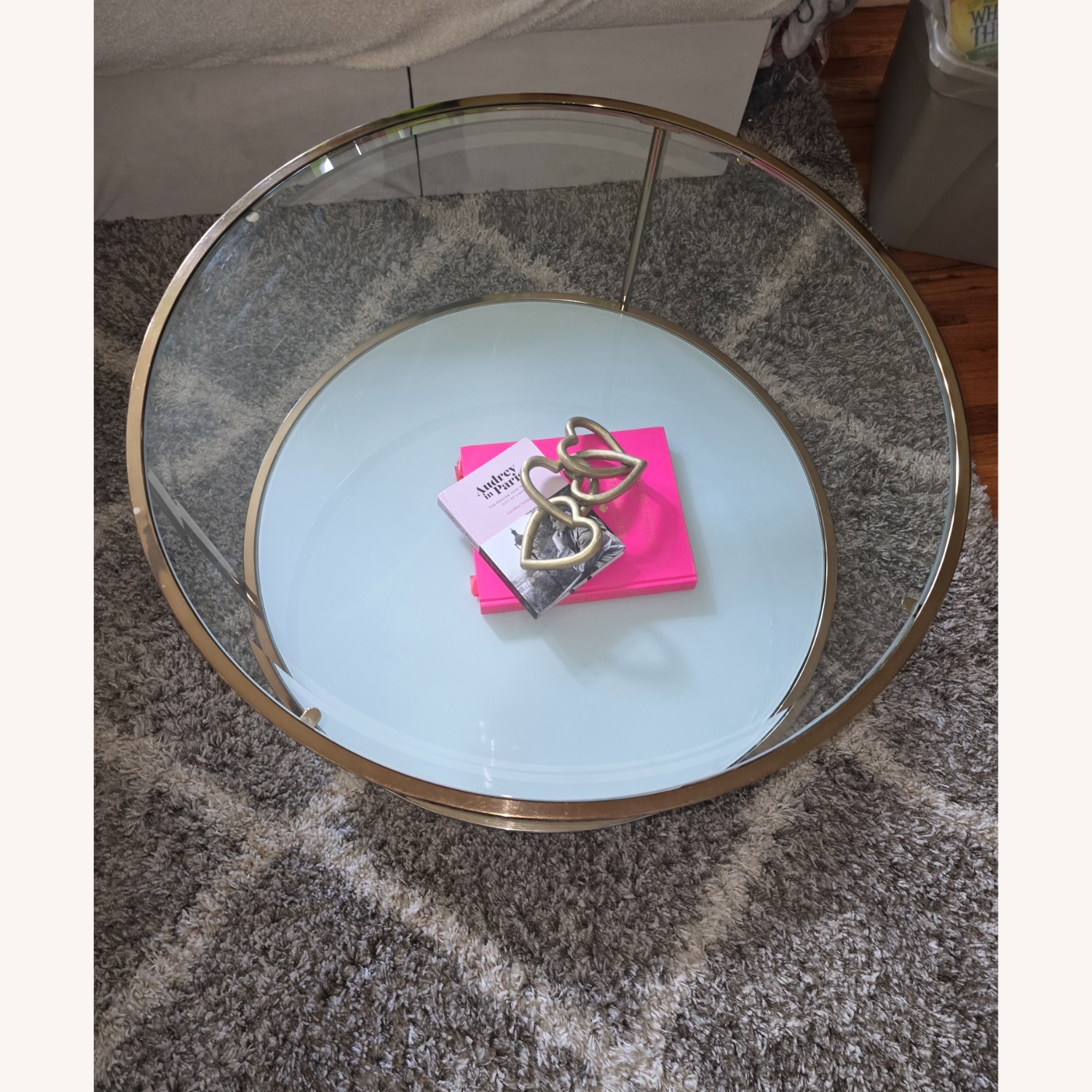 Wayfair Linvel Antique Rose Glass Coffee Table - image-4