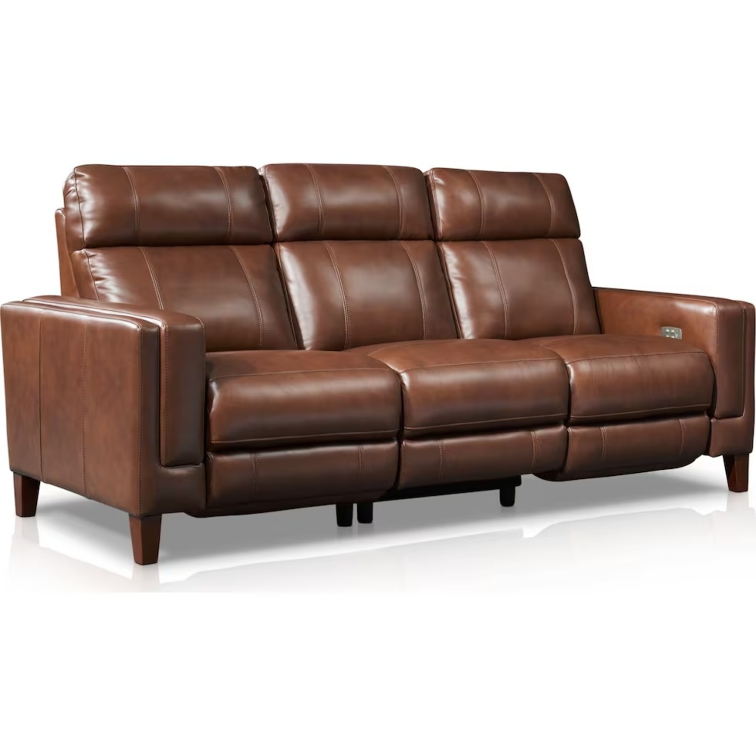 Value City Oliver Dual-Power Reclining Sofa Brown - image-5
