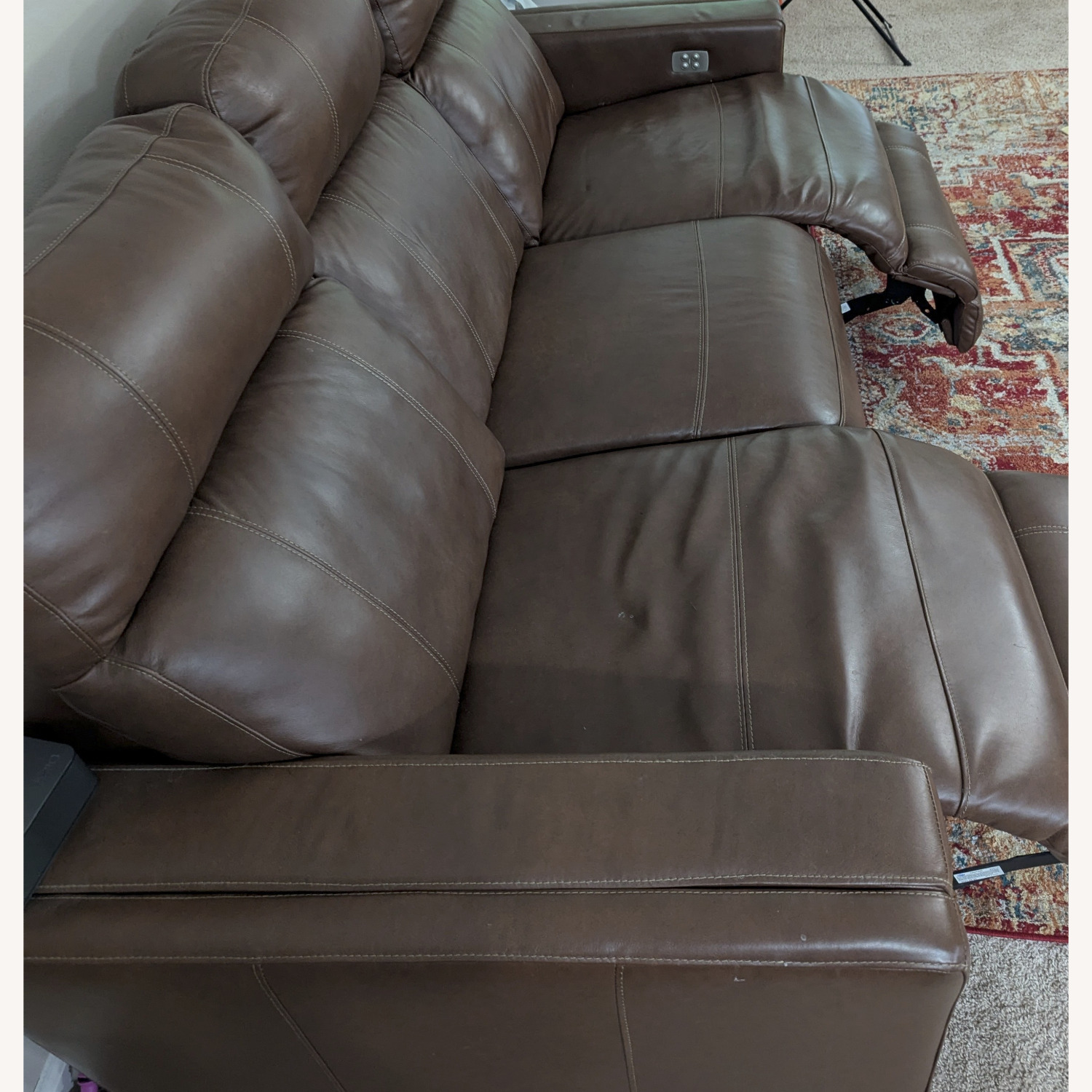Value City Oliver Dual-Power Reclining Sofa Brown - image-4