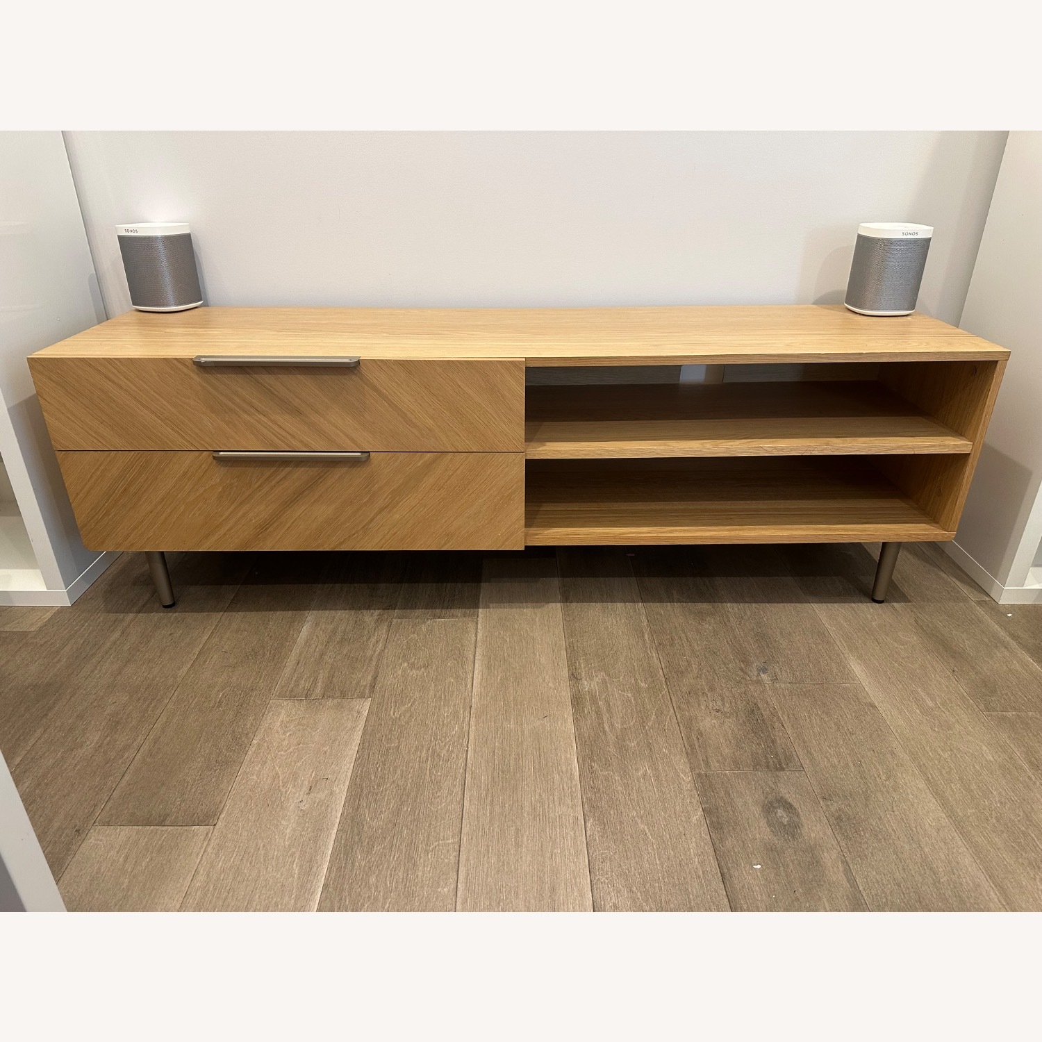 Article Nera 63" Low Media Unit Oak - image-5