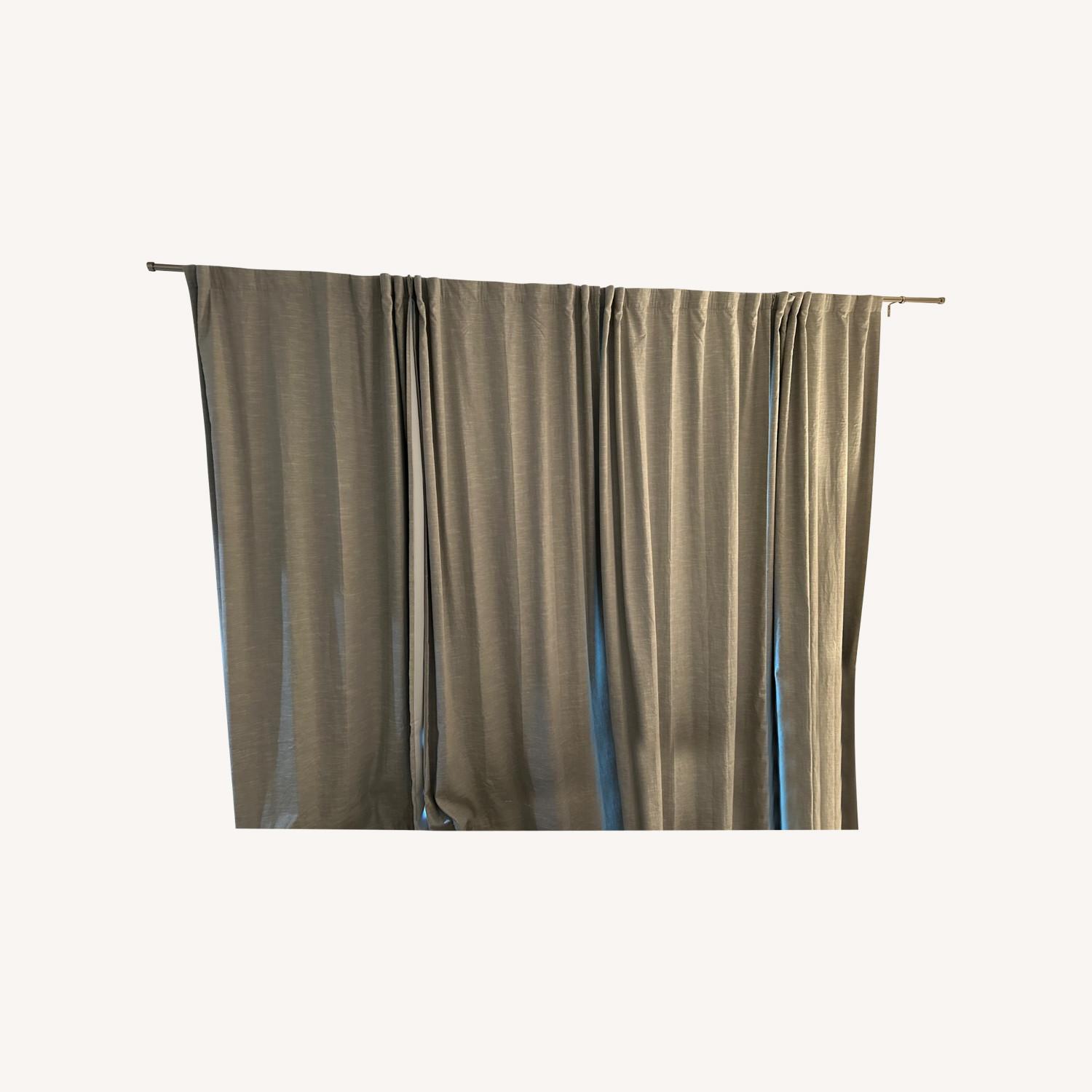 Pottery Barn Emery Linen Blackout Curtain - image-0