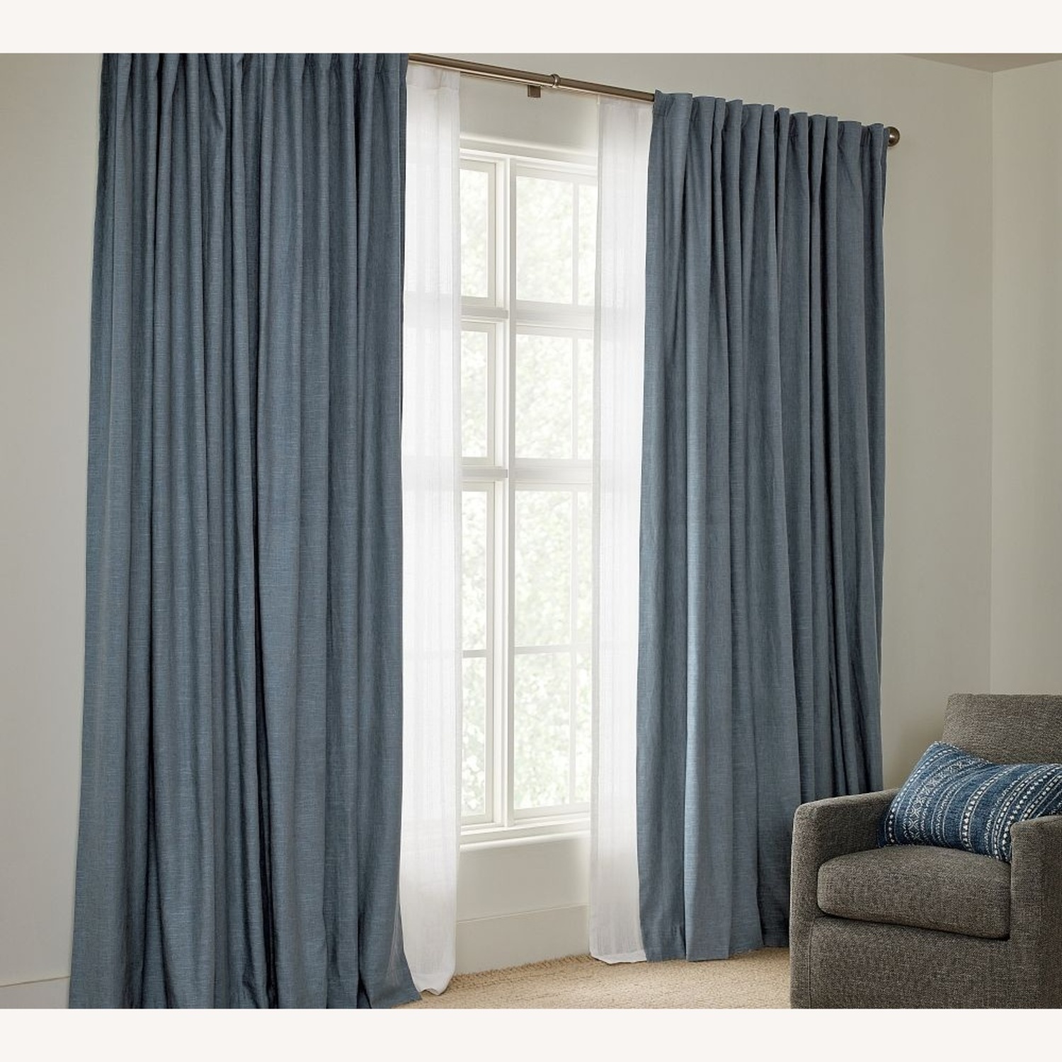 Pottery Barn Emery Linen Blackout Curtain - image-6