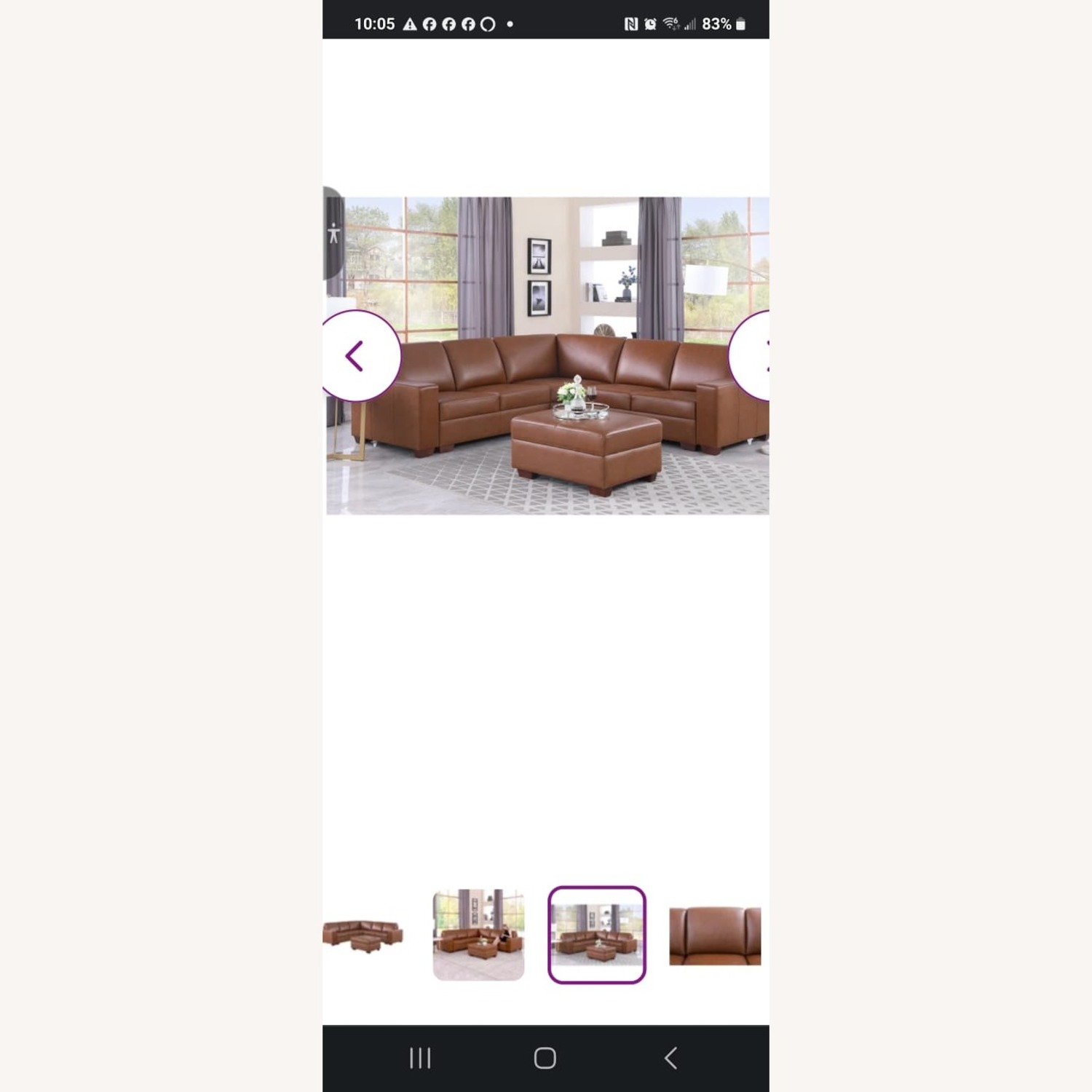 Ruocco 5 - Piece Genuine Cowhide Leather Sectional - image-1