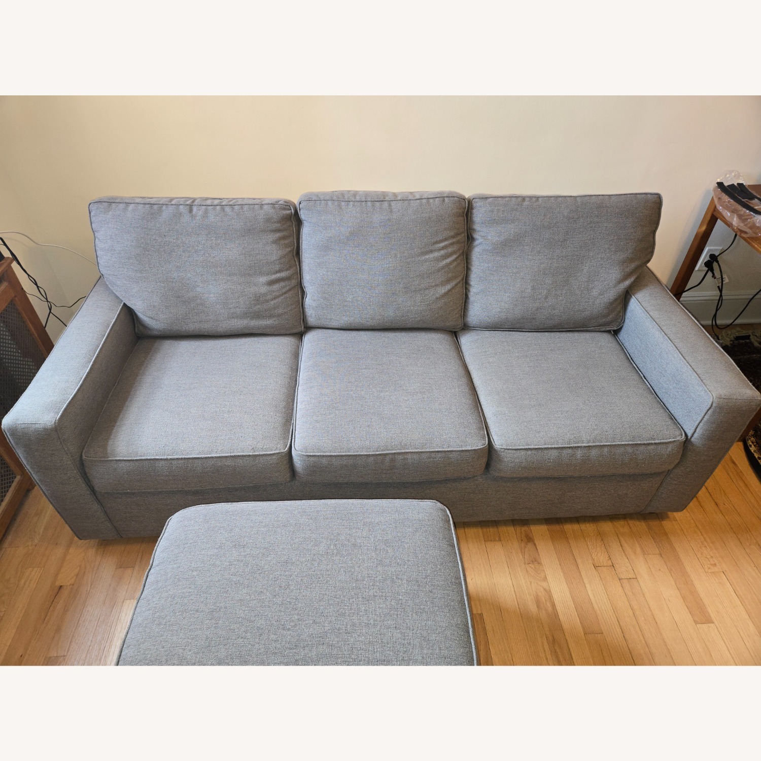 Rowe Ice Blue Sofa Chaise/Ottoman - image-2