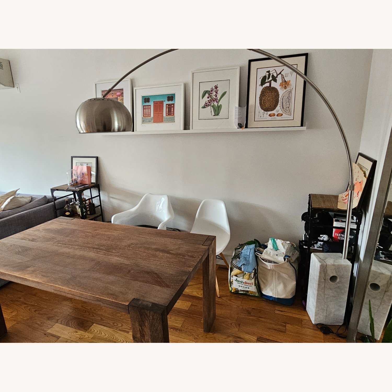 Mid-century Floor Lamp with Narble Base - image-1