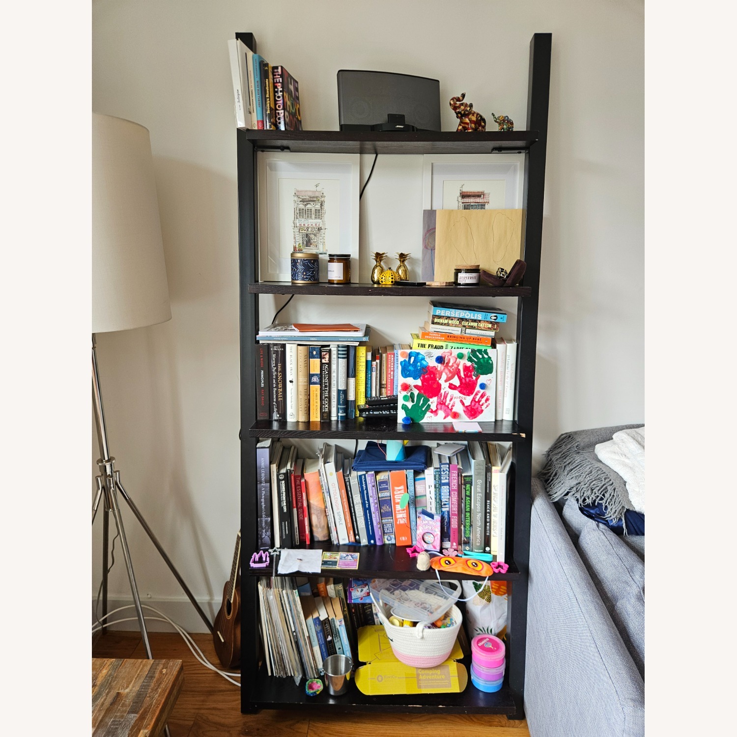 West Elm 5-shelf Ladder Bookcase - image-0