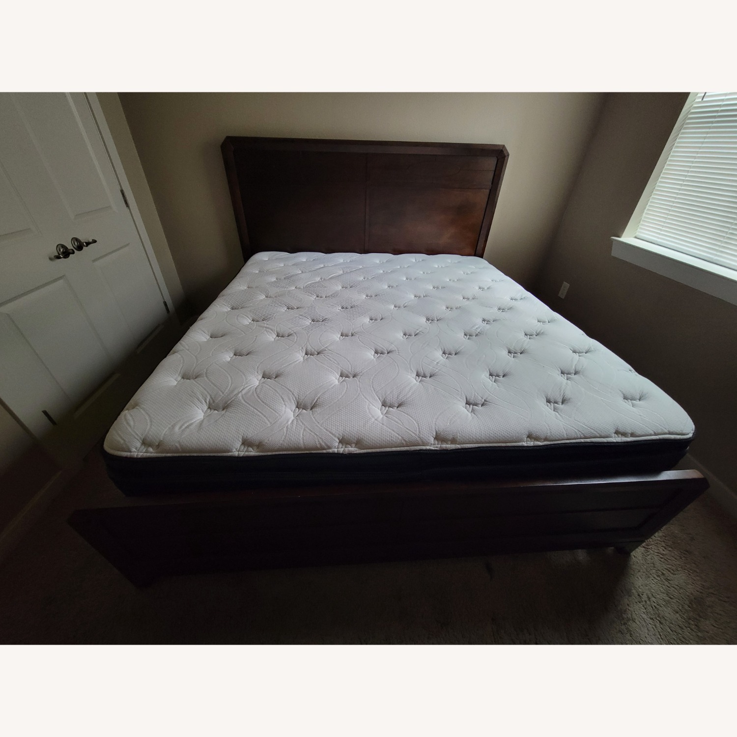 Geometric Gradient Cherrywood Bed - image-1