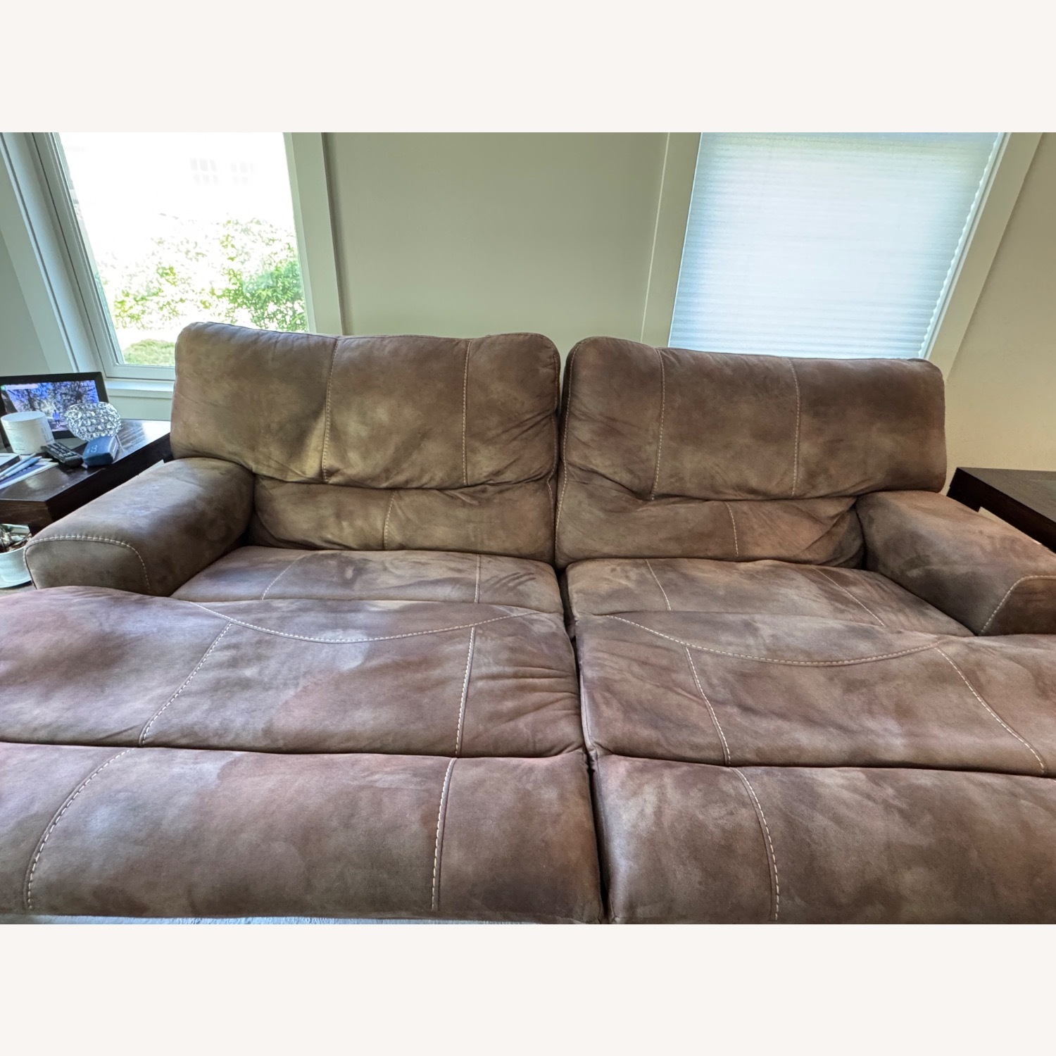 Bob's Discount Furniture Journey Recliner Sofa  - image-1