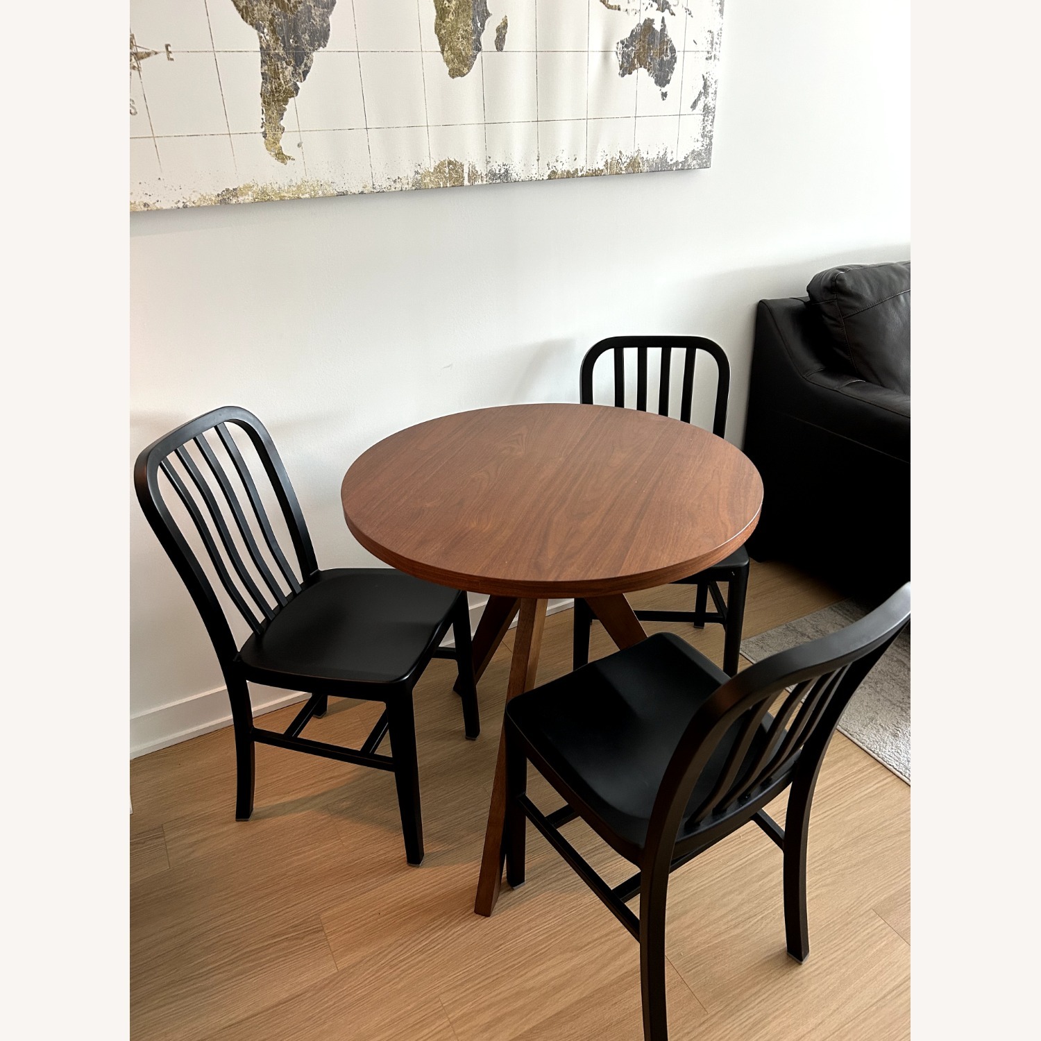West Elm Tripod Dining Table (30"), & Chairs - image-3