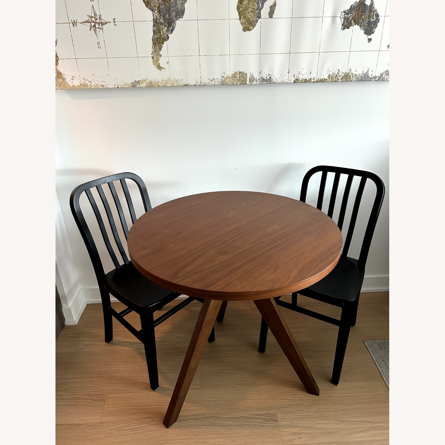 West Elm Tripod Dining Table (30"), & Chairs - image-2