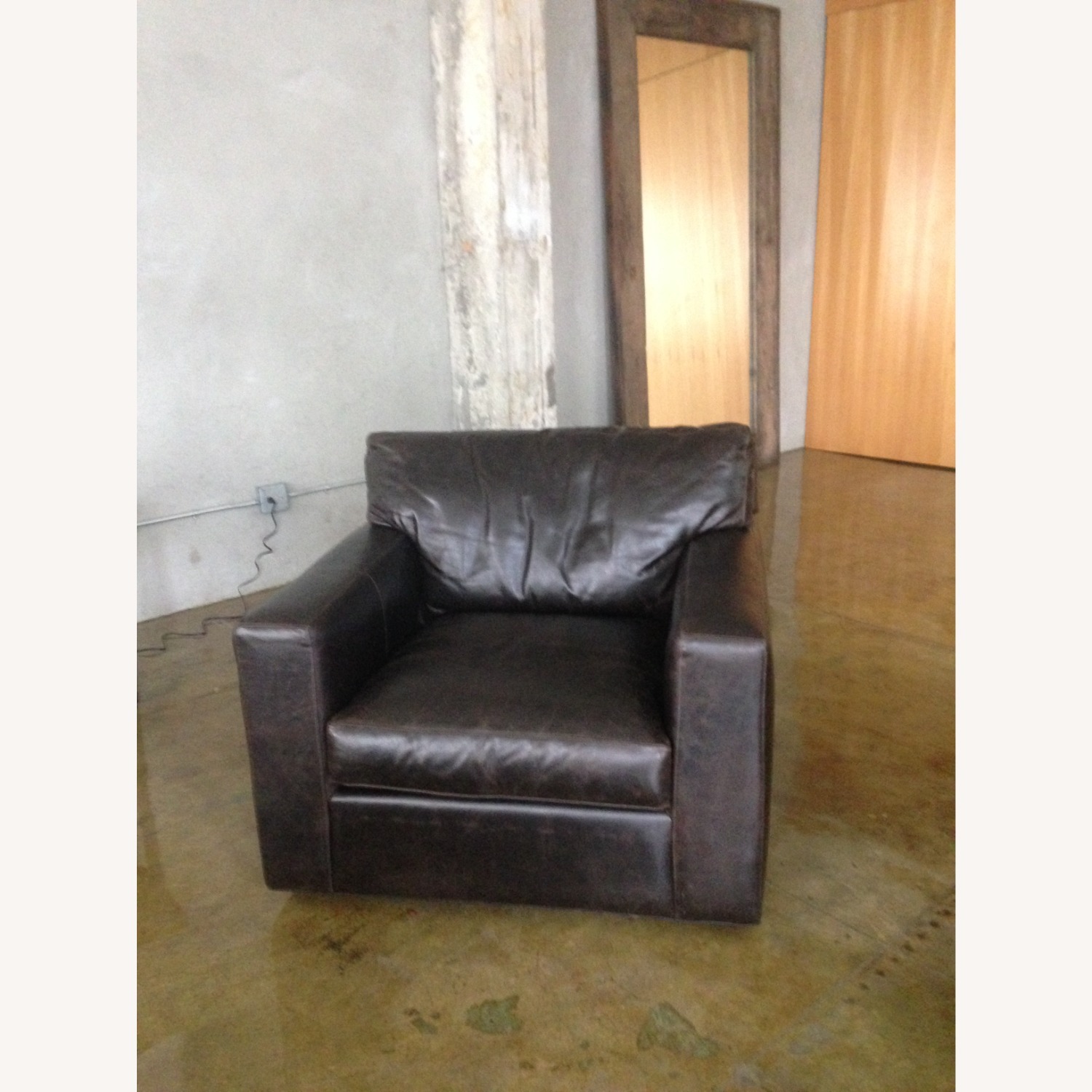 Axis Leather 40" Swivel Chair - image-1