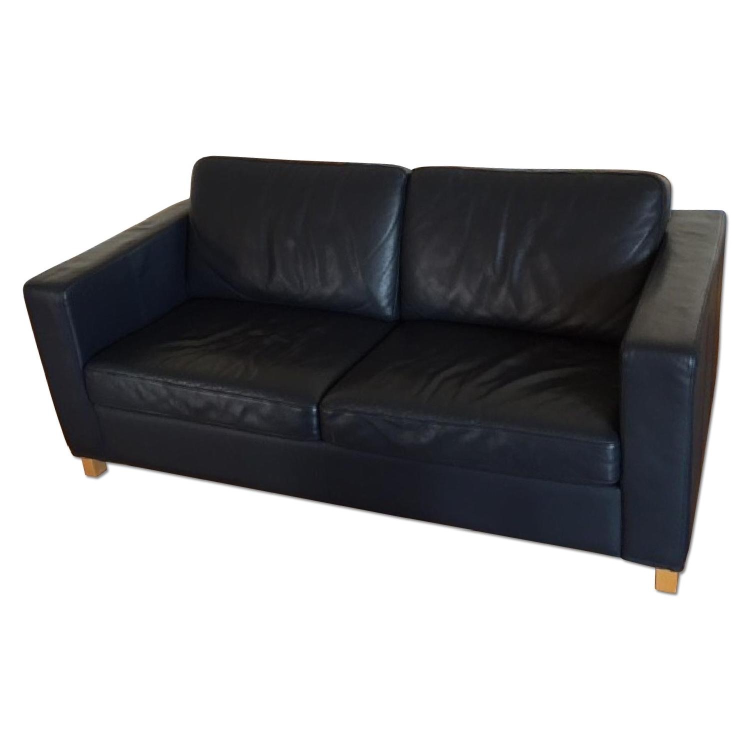 IKEA Karlanda Black Leather Sofabed - image-1
