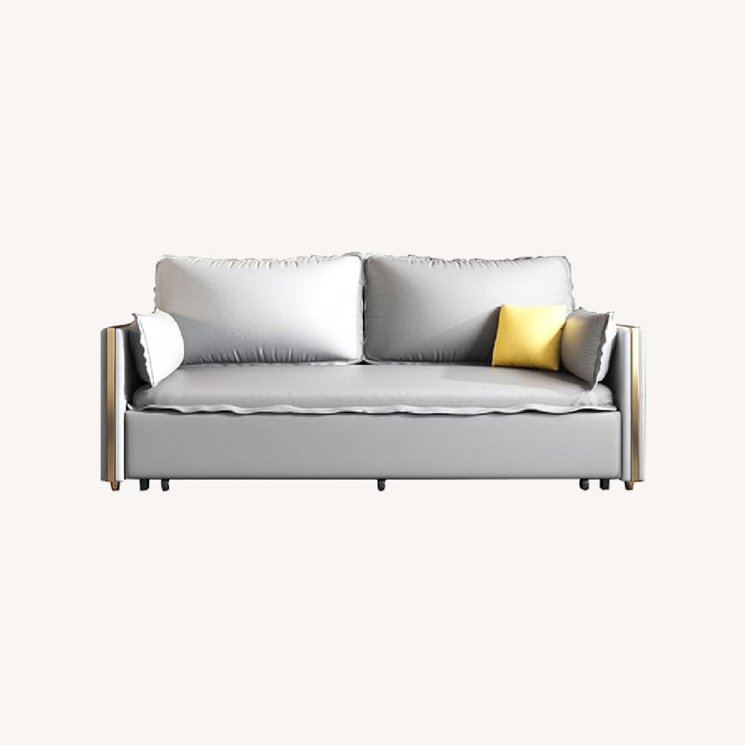 78" Modern Sofa Leath-aire Upholstered Sofa - image-0