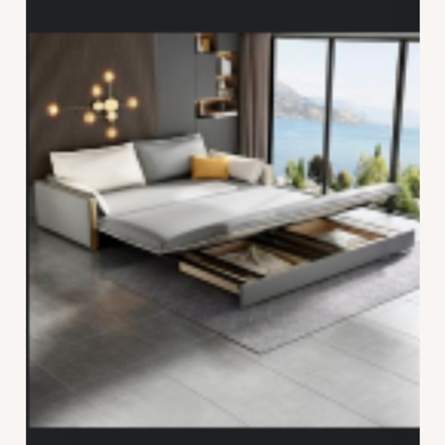 78" Modern Sofa Leath-aire Upholstered Sofa - image-1