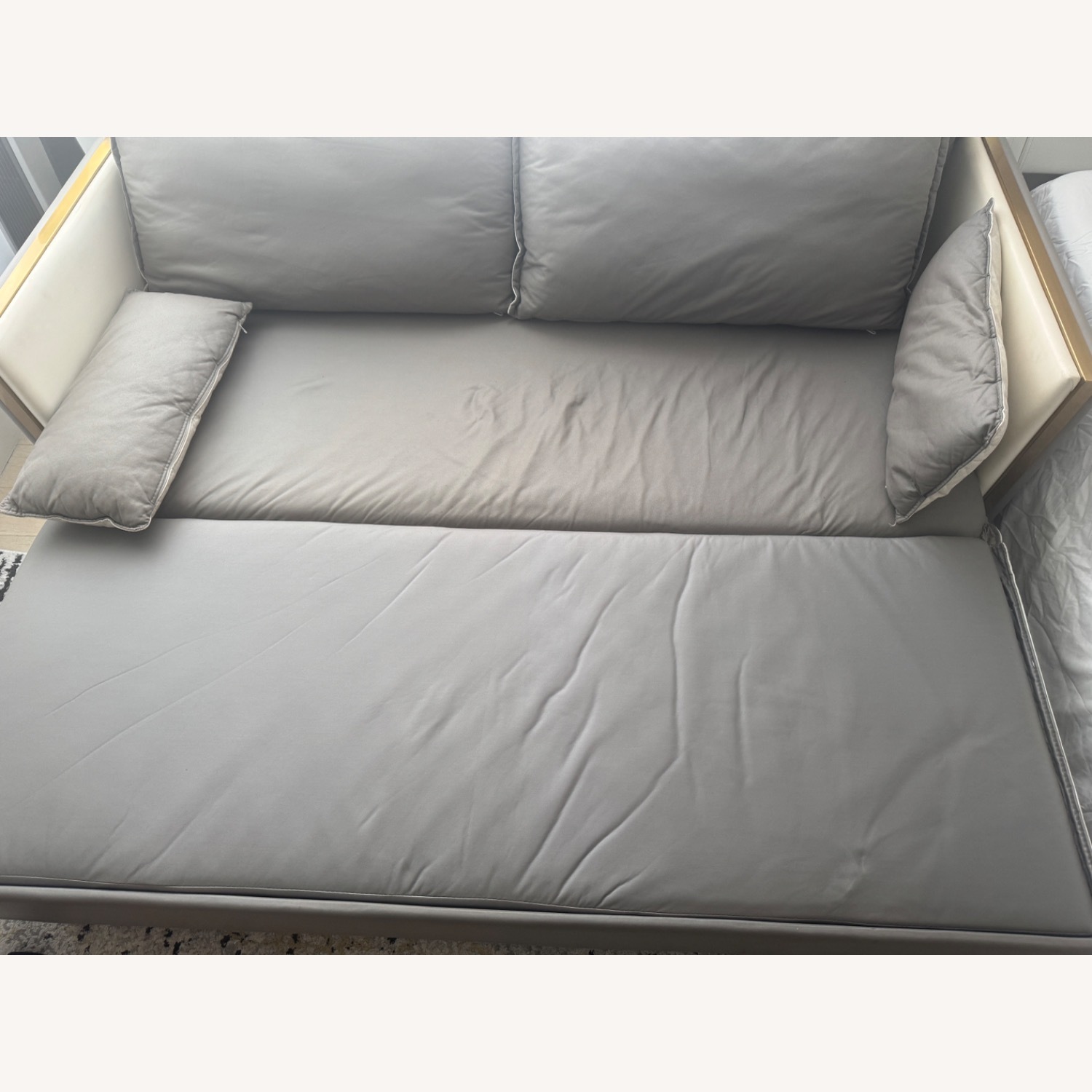 78" Modern Sofa Leath-aire Upholstered Sofa - image-5