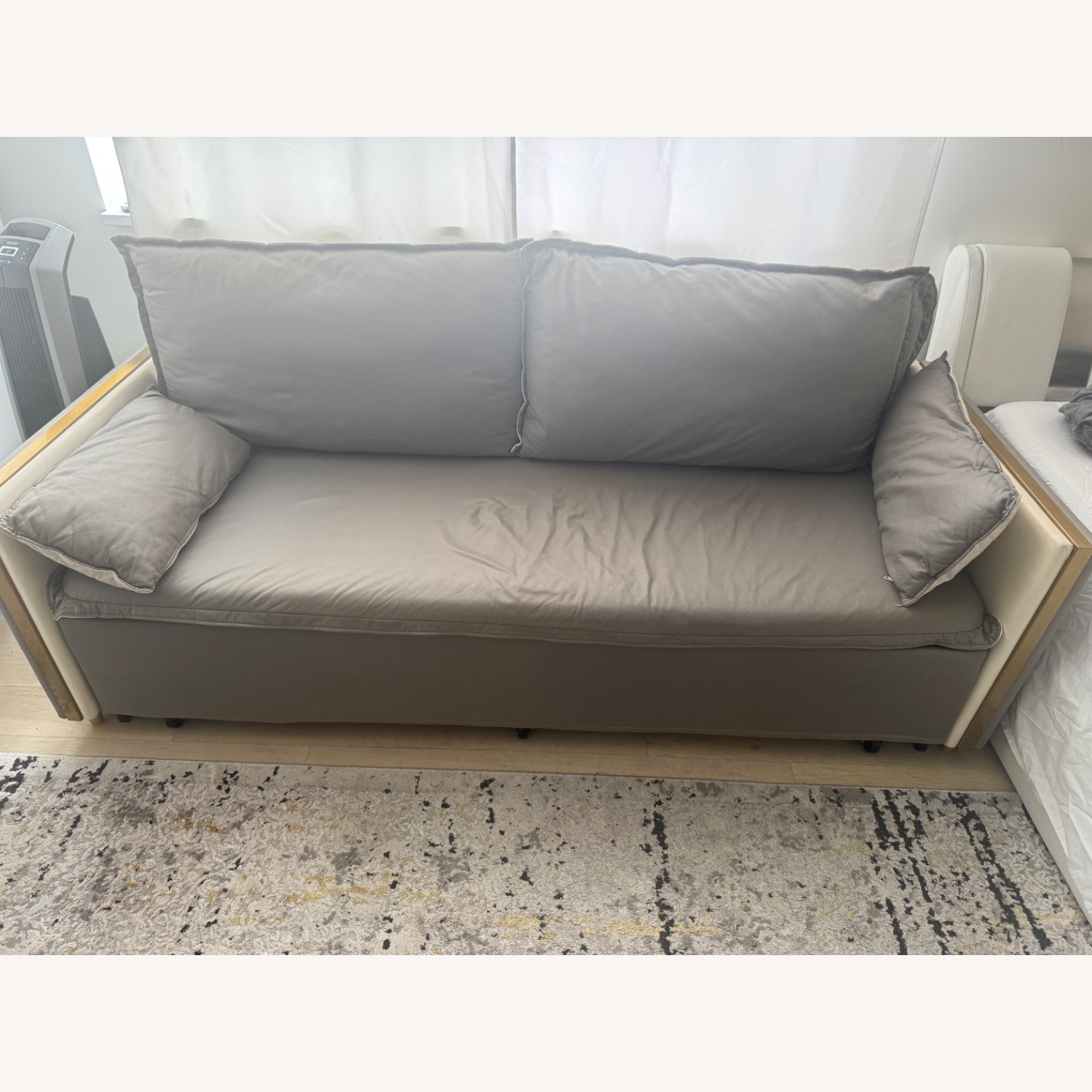 78" Modern Sofa Leath-aire Upholstered Sofa - image-2