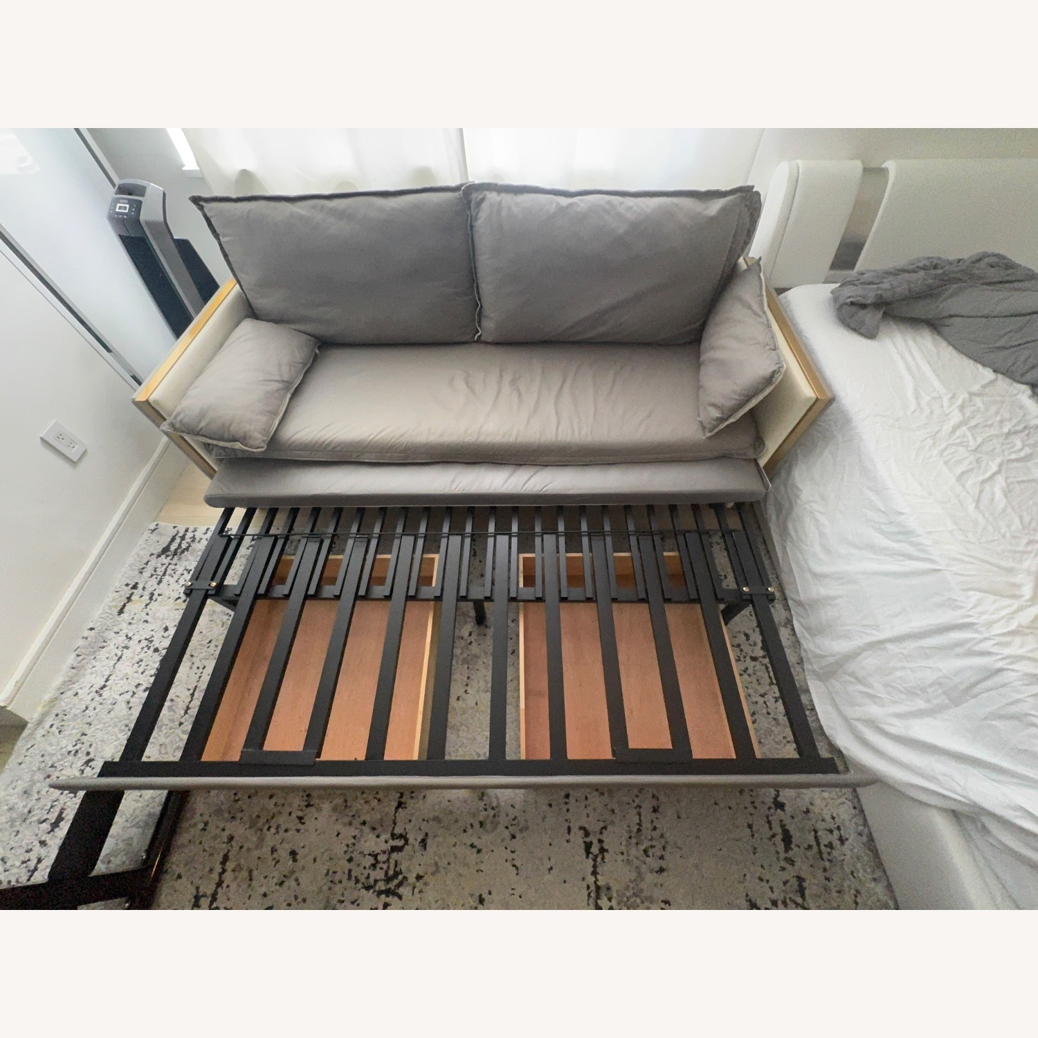 78" Modern Sofa Leath-aire Upholstered Sofa - image-3