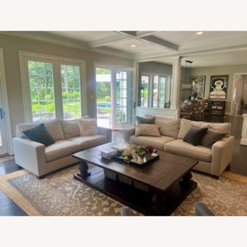 Used Pottery Barn PB Comfort Ash Gray Comfort Sofa, Square Arm for sale on AptDeco