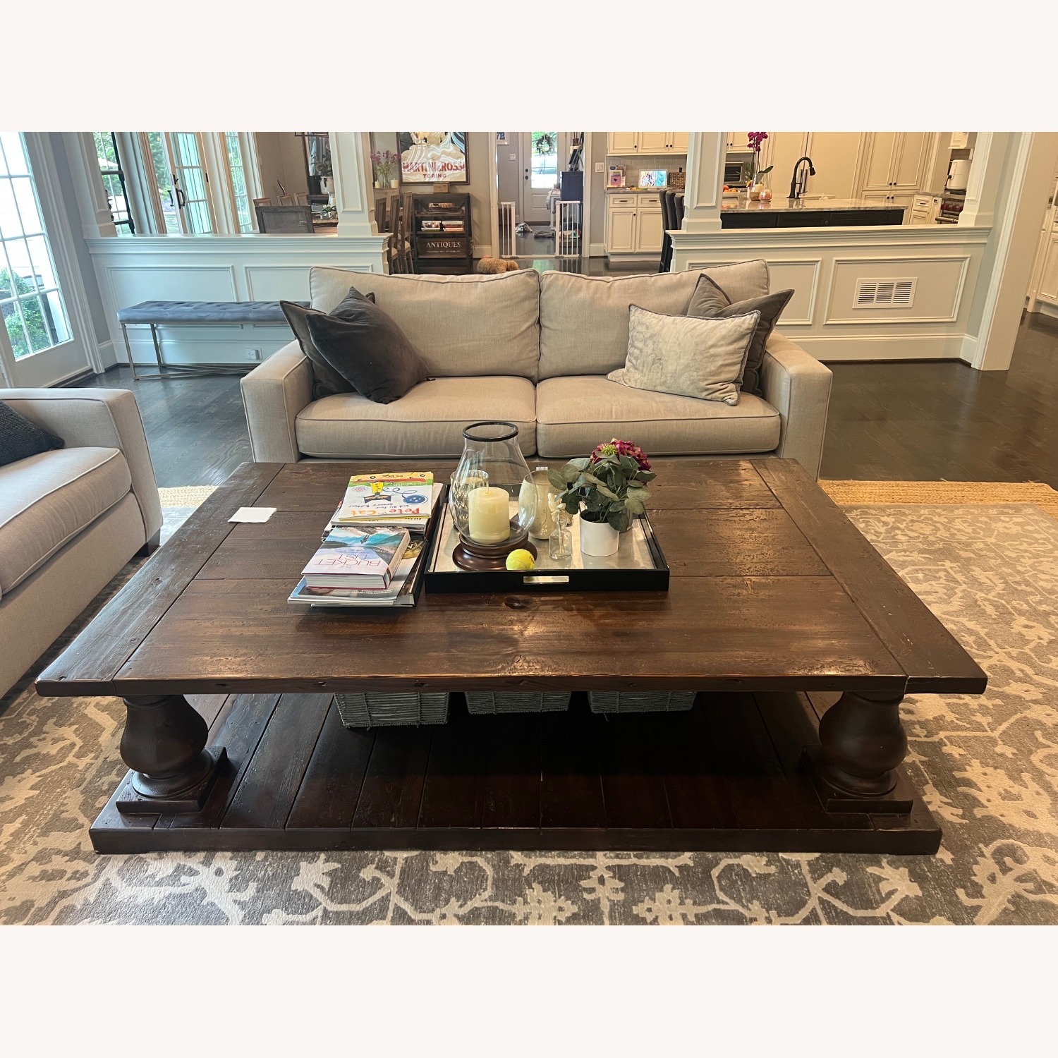 Pottery Barn PB Comfort Ash Gray Comfort Sofa, Square Arm - image-3