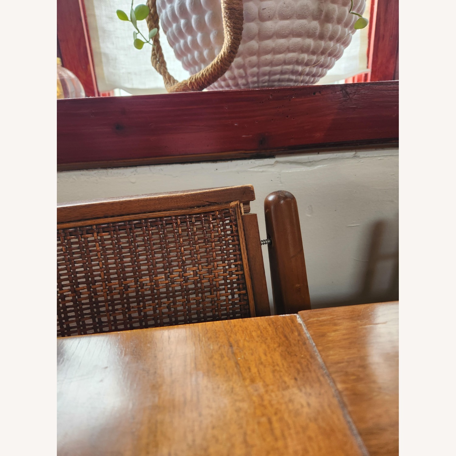 Mid-Century Table & Cane Chair Set - image-5